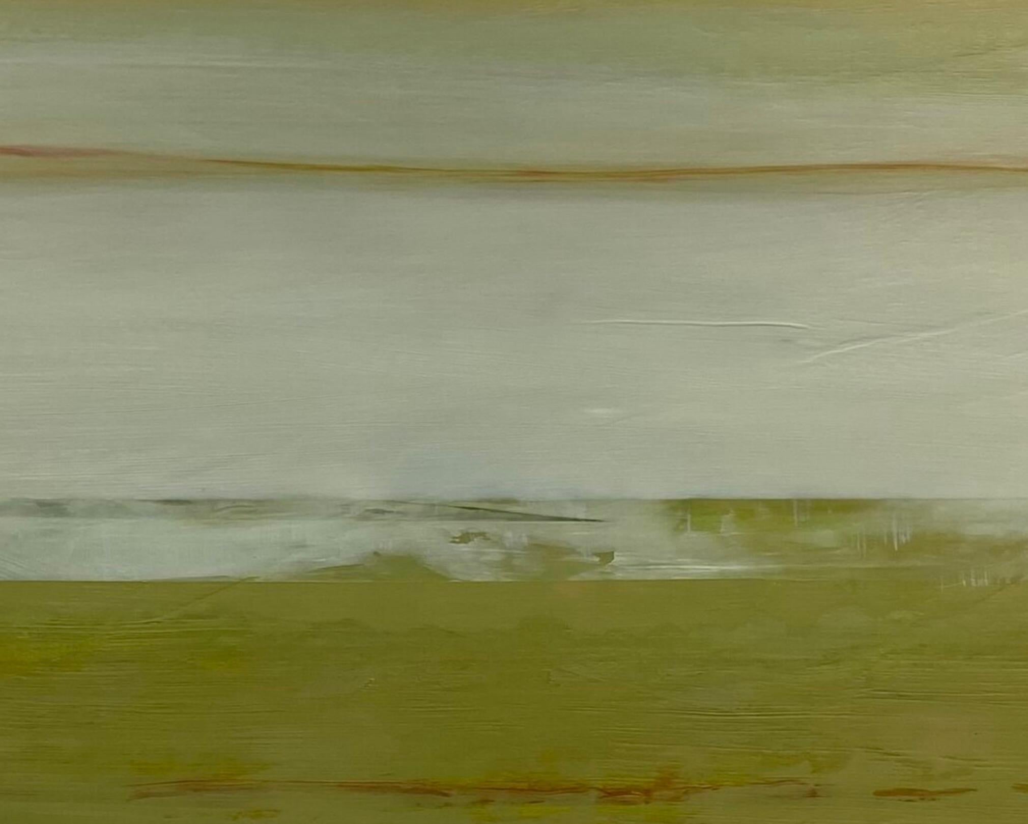 Sunrise' par Katheryn Holt - Peinture abstraite contemporaine verte et grise en vente 4