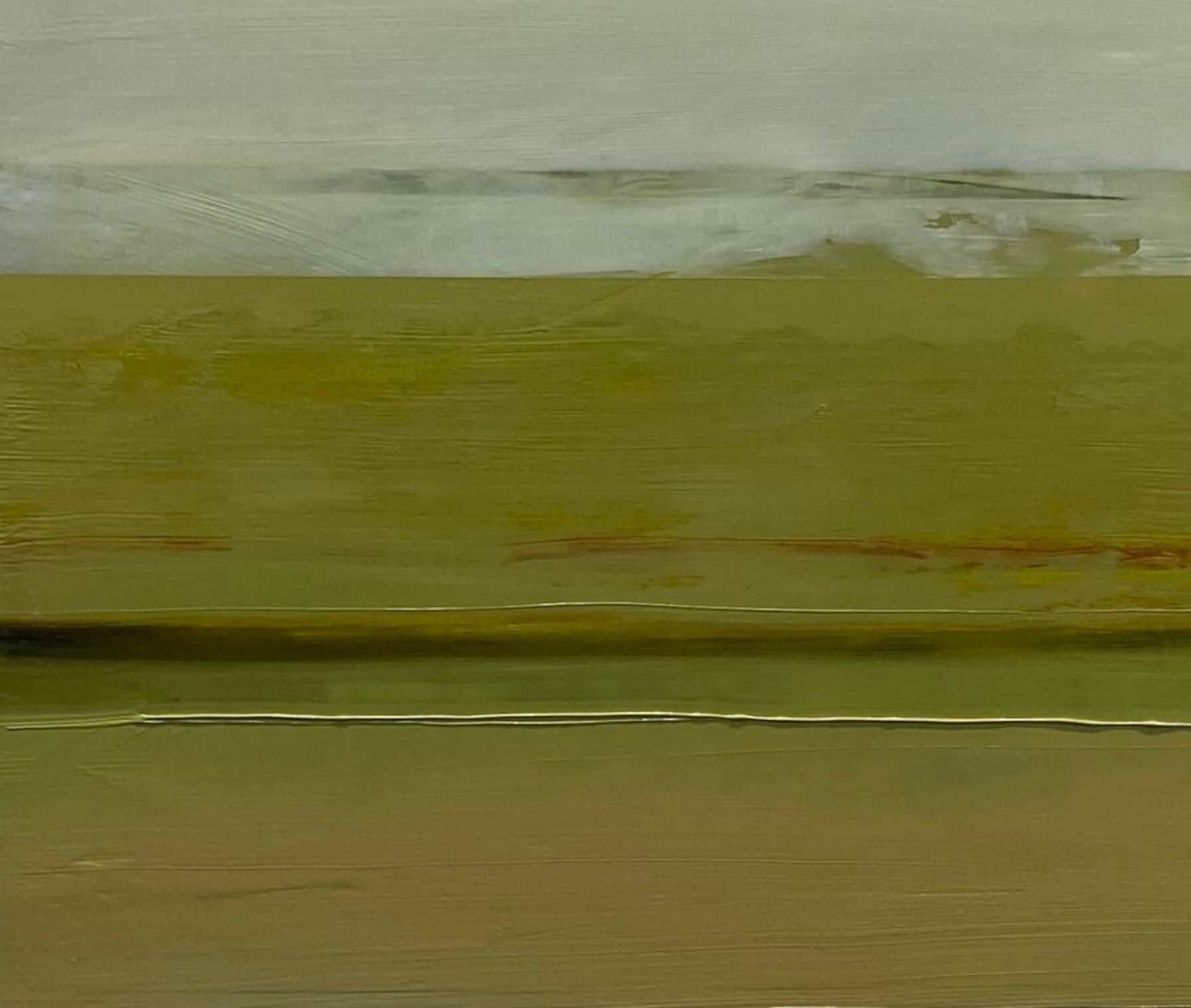 Sunrise' par Katheryn Holt - Peinture abstraite contemporaine verte et grise en vente 6