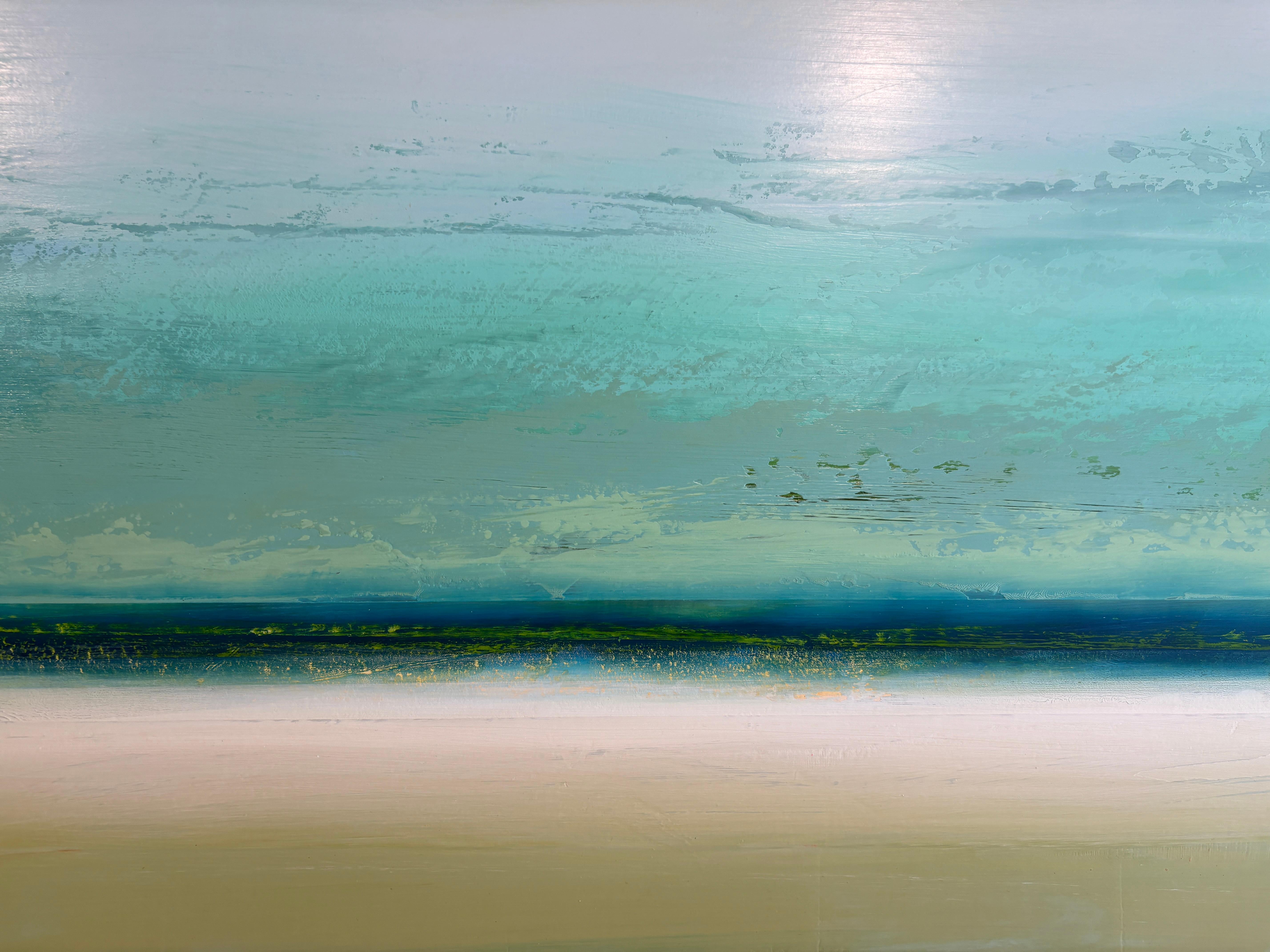 Tropic' par Katheryn Holt - Champ de couleurs contemporaines vertes et bleues vibrantes en vente 4