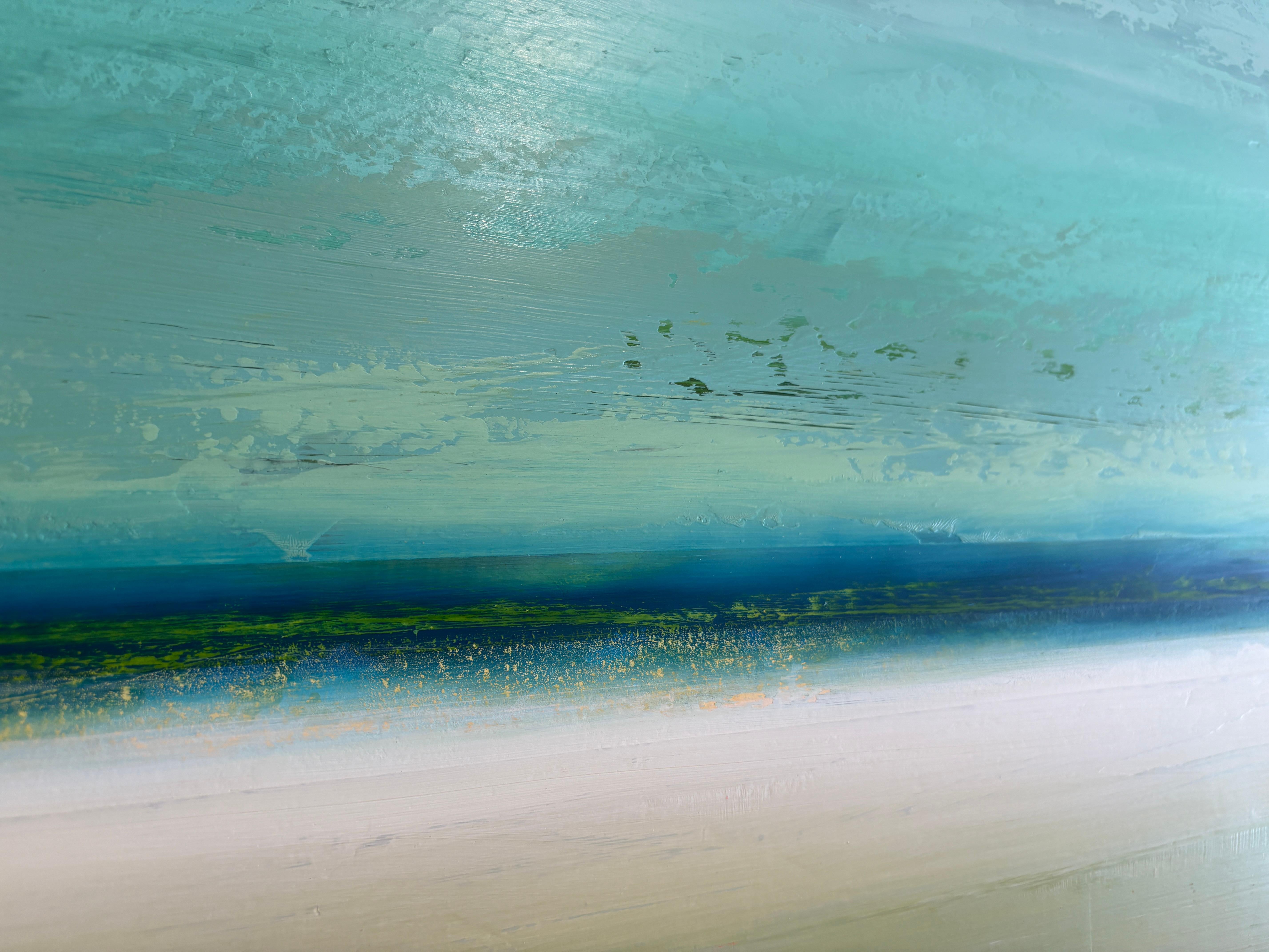 Tropic' par Katheryn Holt - Champ de couleurs contemporaines vertes et bleues vibrantes en vente 5