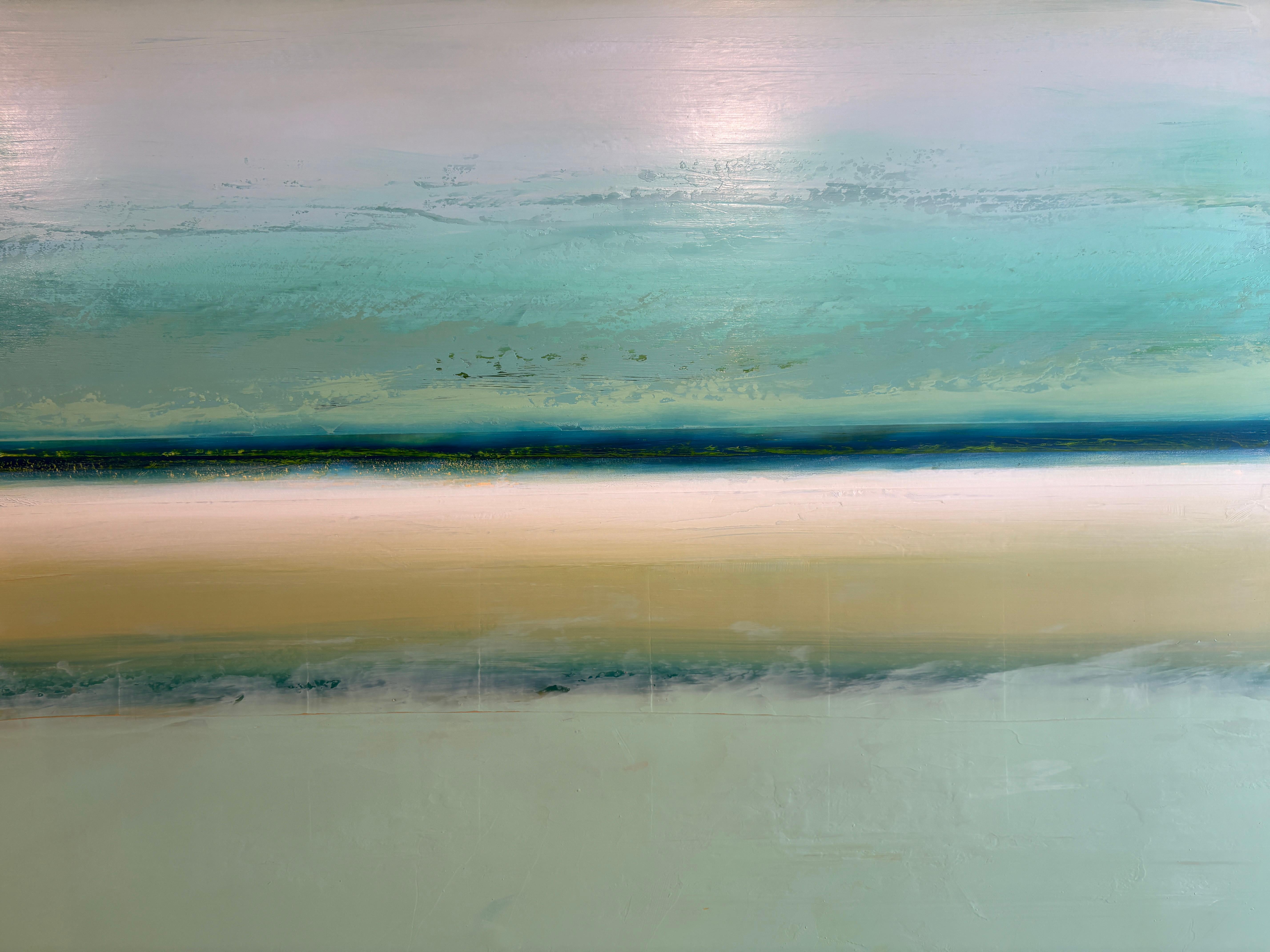 Tropic' par Katheryn Holt - Champ de couleurs contemporaines vertes et bleues vibrantes en vente 6
