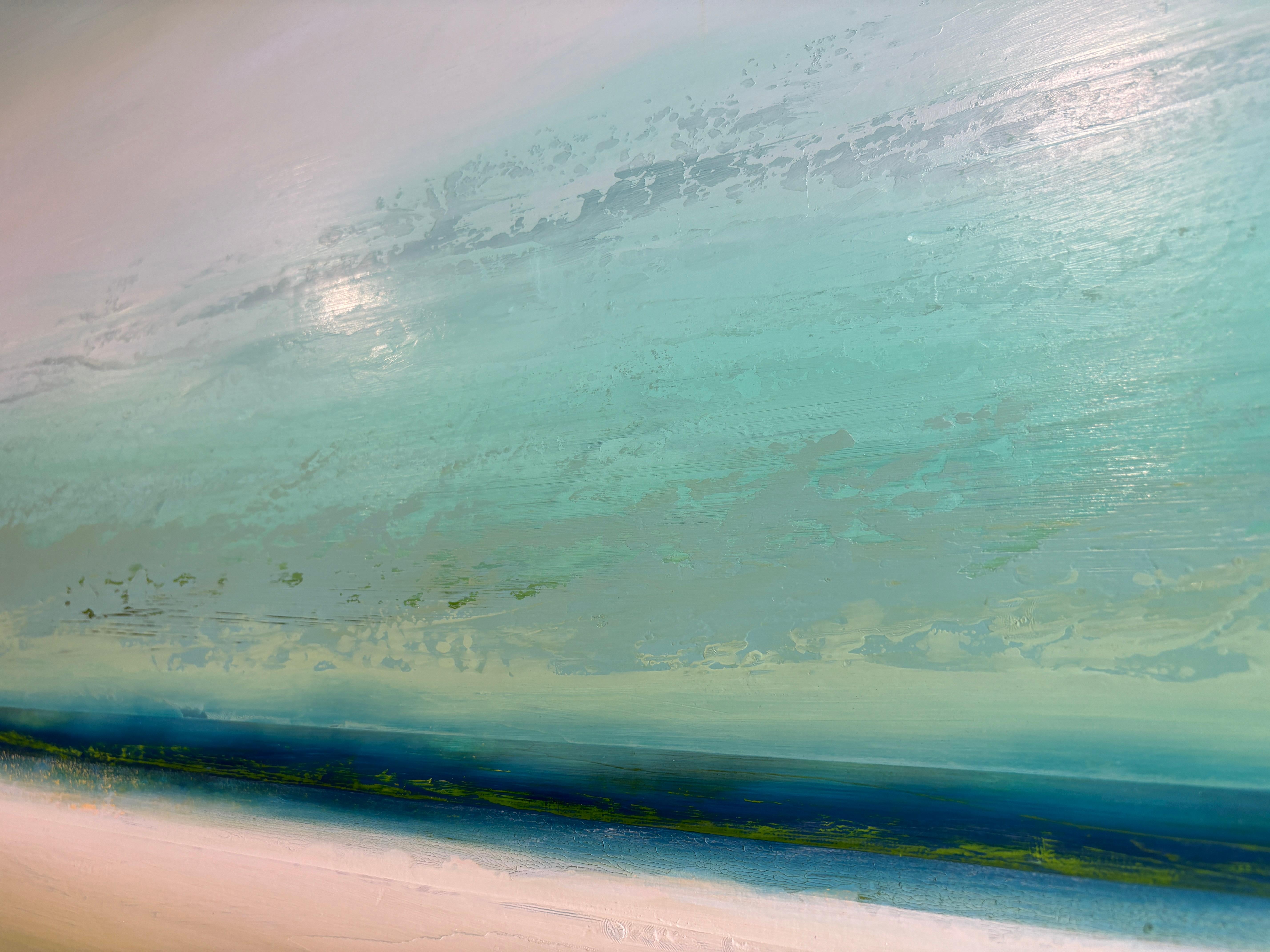 Tropic' par Katheryn Holt - Champ de couleurs contemporaines vertes et bleues vibrantes en vente 7