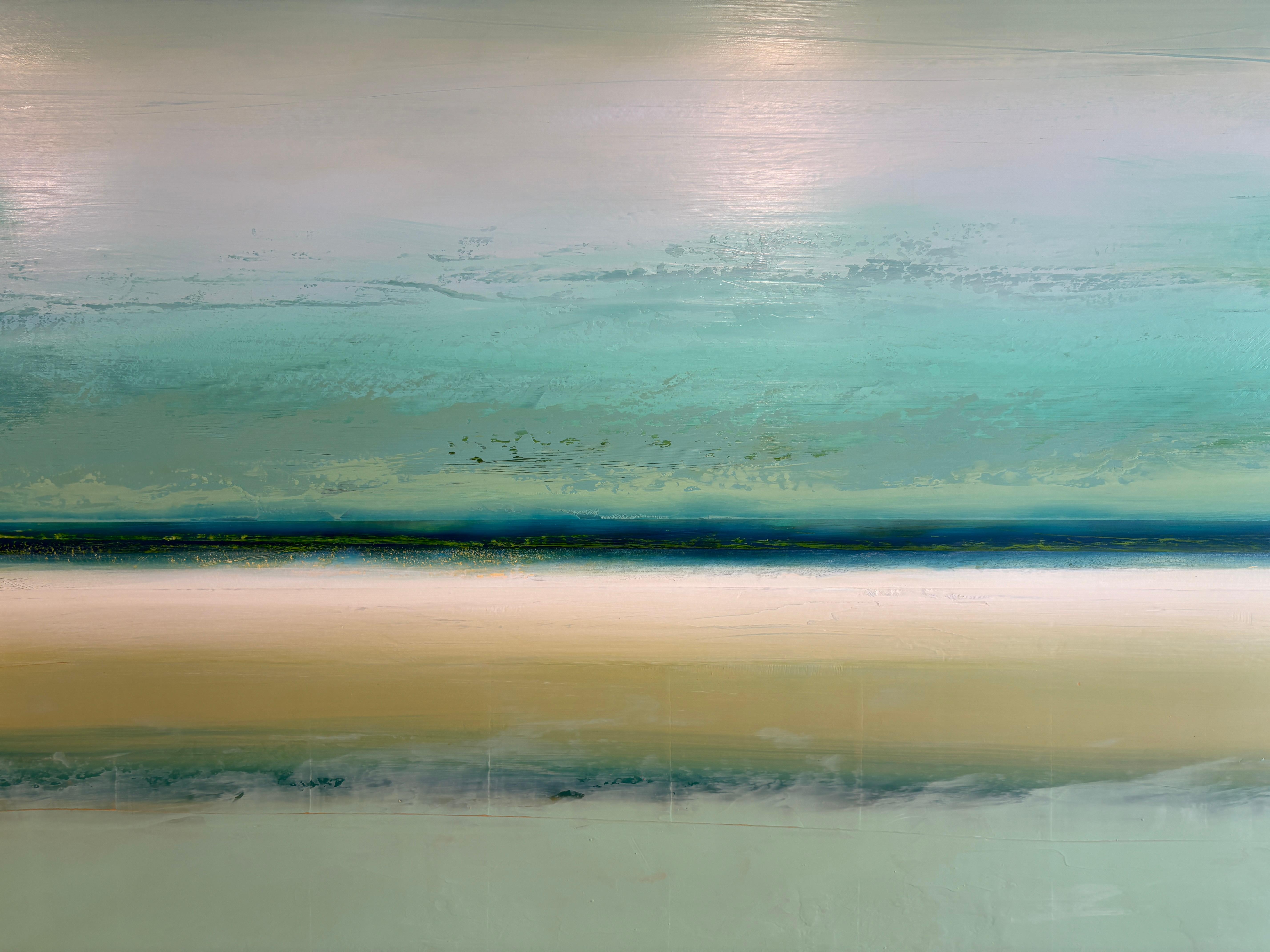 Tropic' par Katheryn Holt - Champ de couleurs contemporaines vertes et bleues vibrantes en vente 8