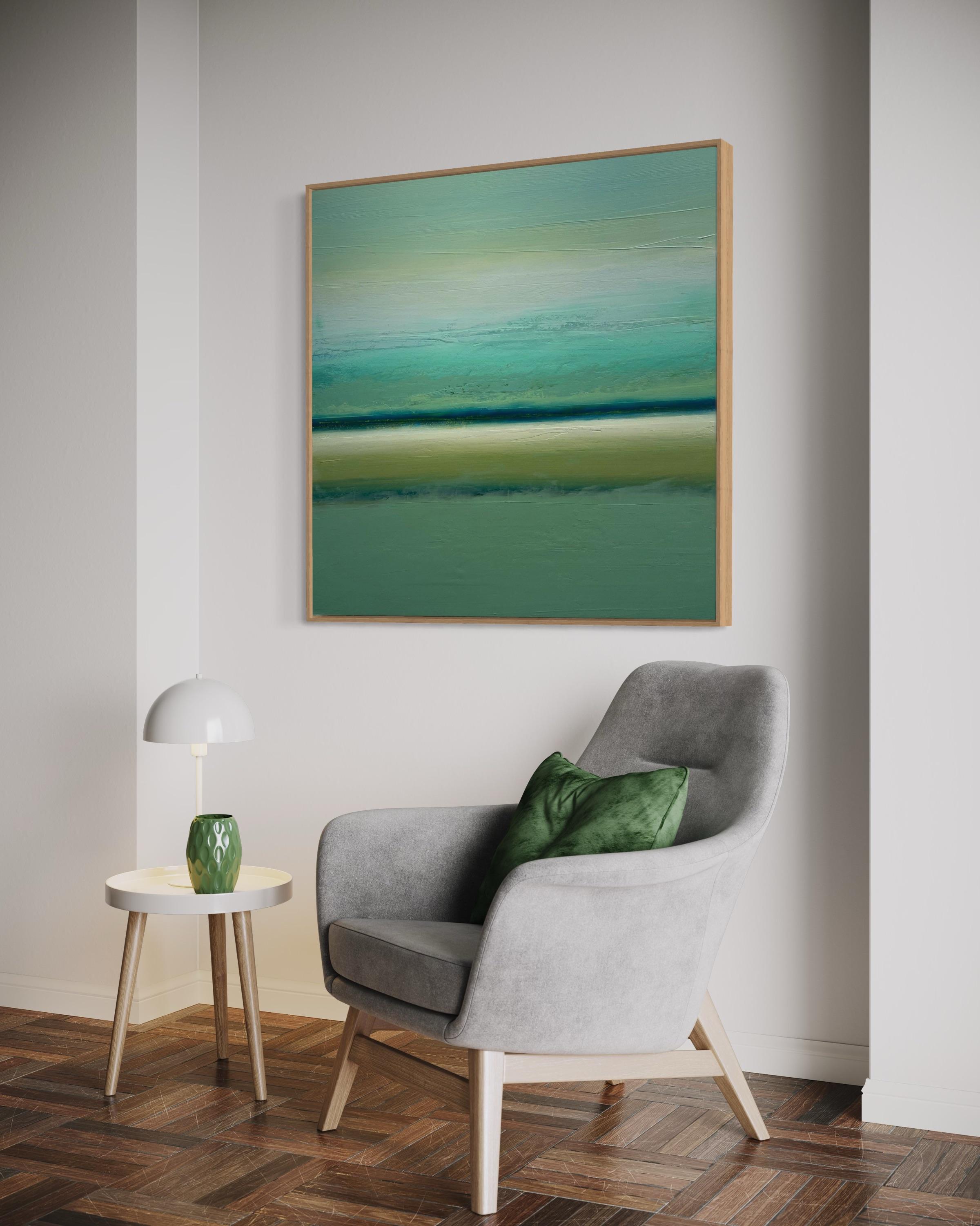 Tropic' par Katheryn Holt - Champ de couleurs contemporaines vertes et bleues vibrantes en vente 10
