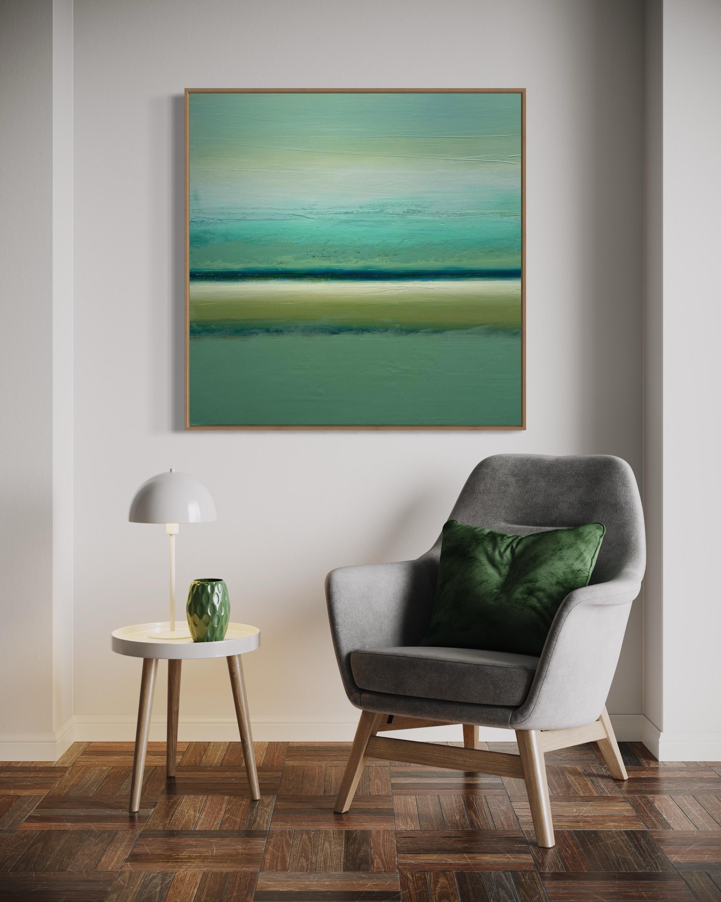 Tropic' par Katheryn Holt - Champ de couleurs contemporaines vertes et bleues vibrantes en vente 1