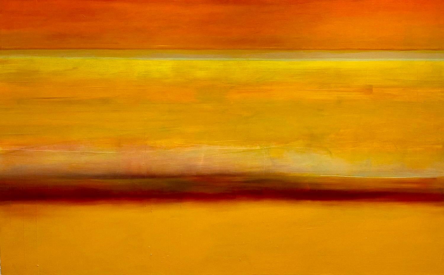 Vapor' de Katheryn Holt - Arte abstracto contemporáneo naranja brillante muy grande en venta 2