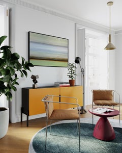 "Westerly" - Muted Earth and Green Tone Textured Mixed Media Abstract Artwork