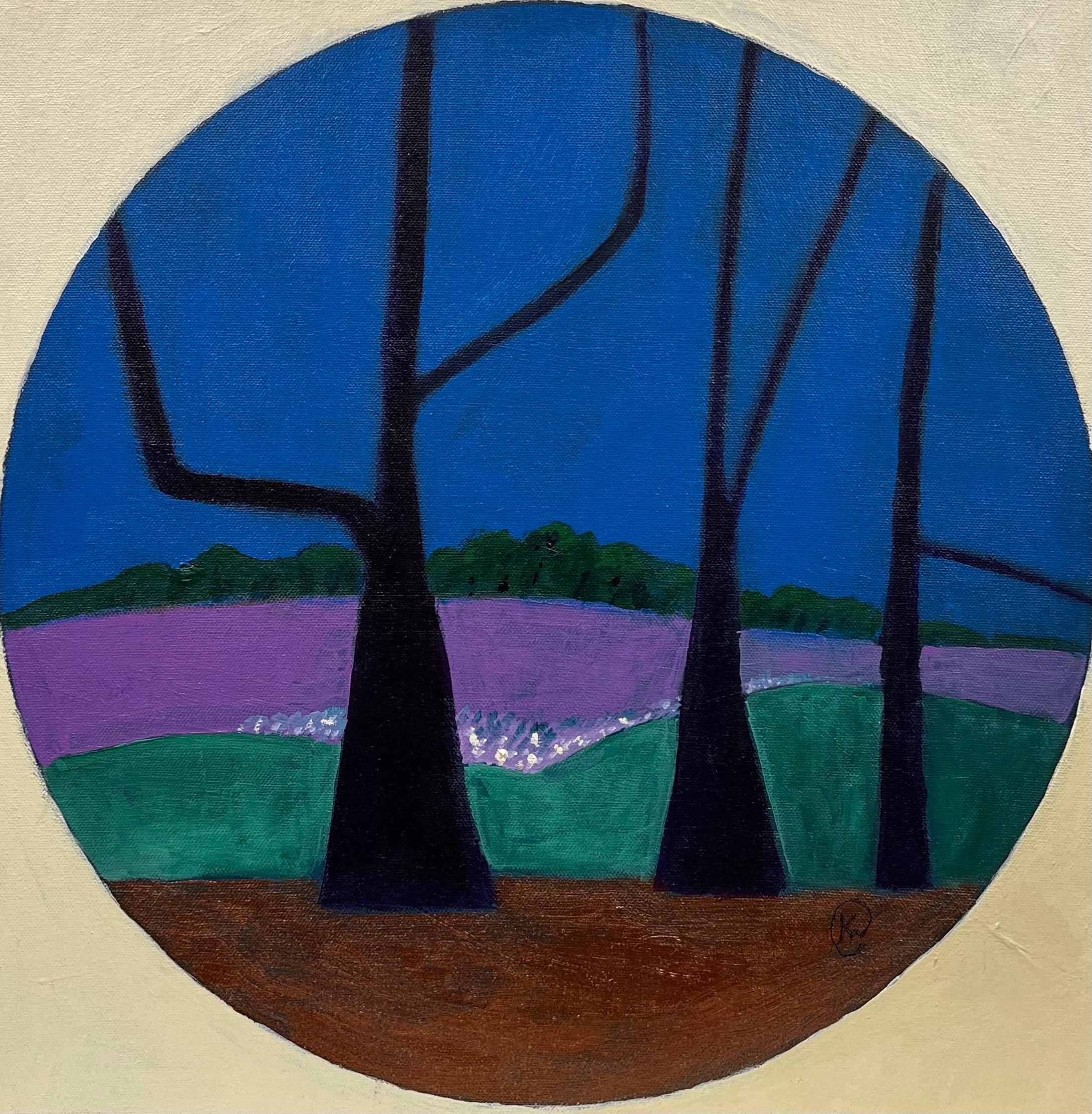 Zeitgenössisches britisches abstraktes Gemälde „Mitternight In The Woods“ – Painting von Kathleen Crow
