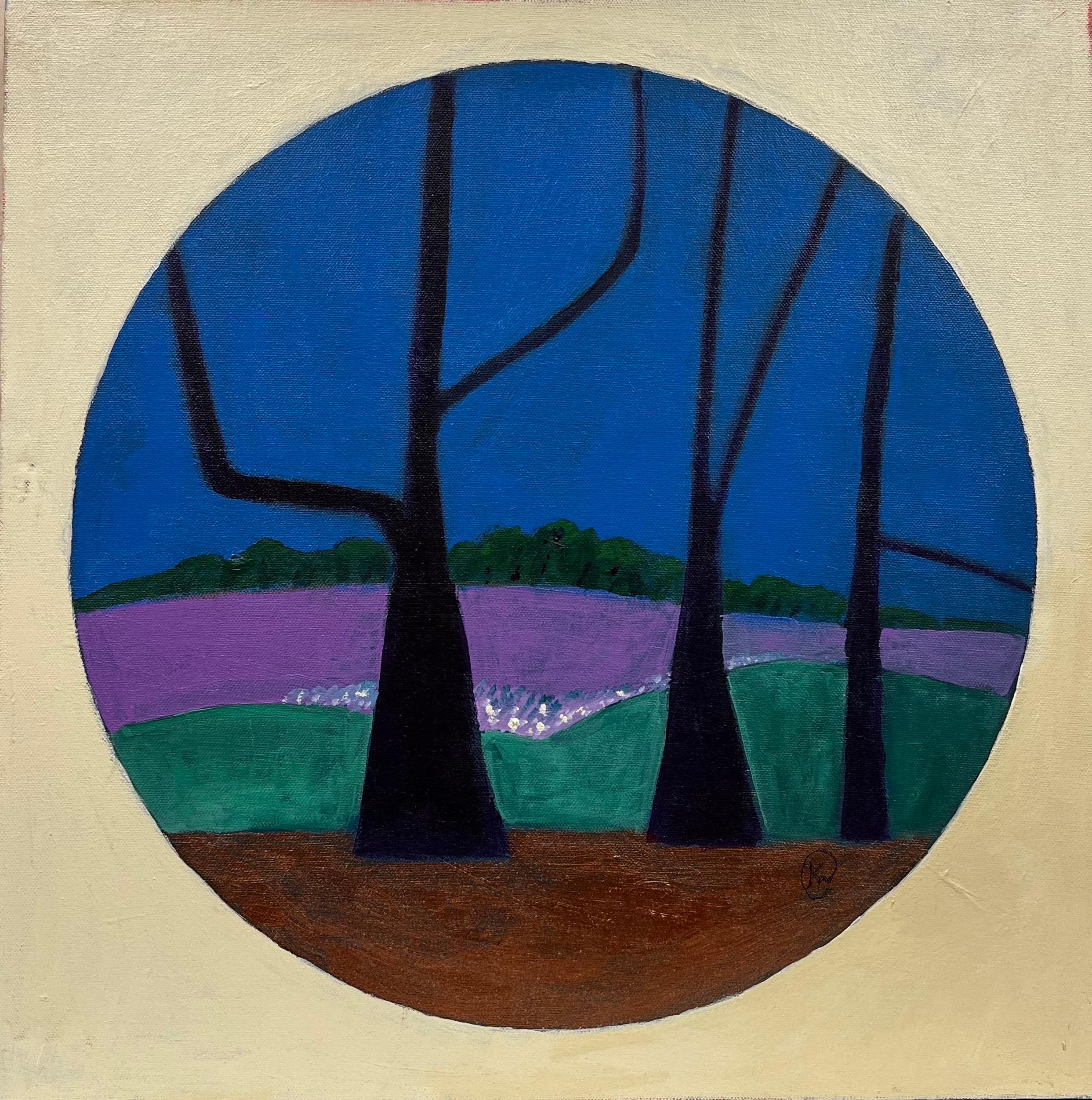 Zeitgenössisches britisches abstraktes Gemälde „Mitternight In The Woods“