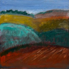 Dark Autumnal Abstract Landscape, signed original painting