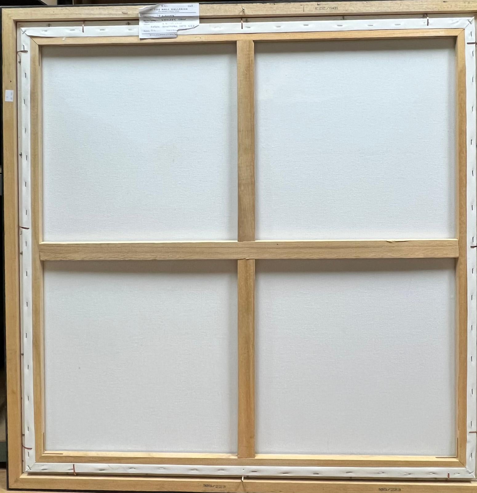 Grand paysage britannique contemporain à l'huile signé dans des tons violet ocre et sourds 3