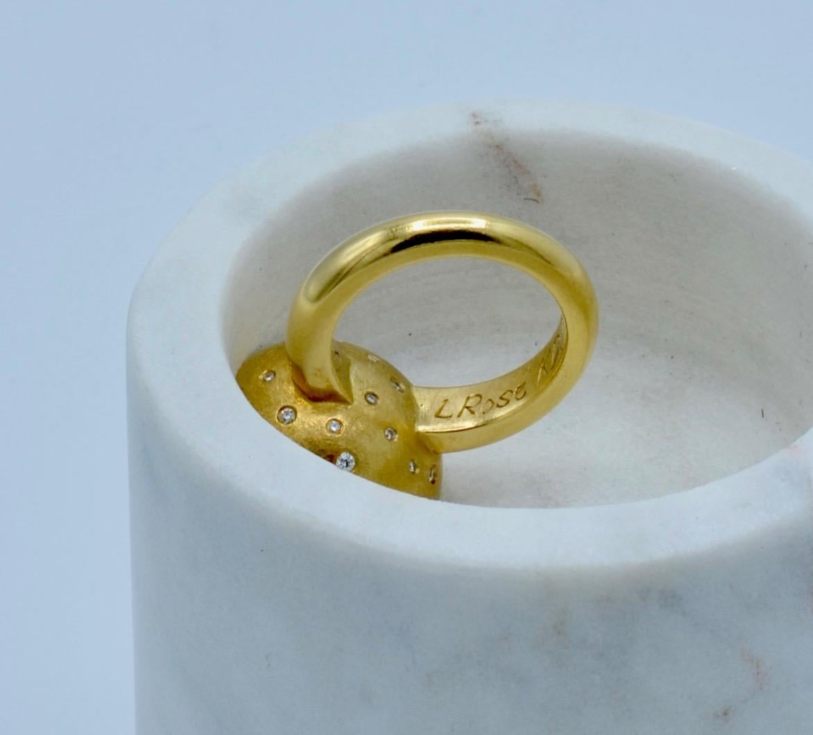 Modernist Kathleen Dughi 18 Karat Gold and diamond Orbit Ring