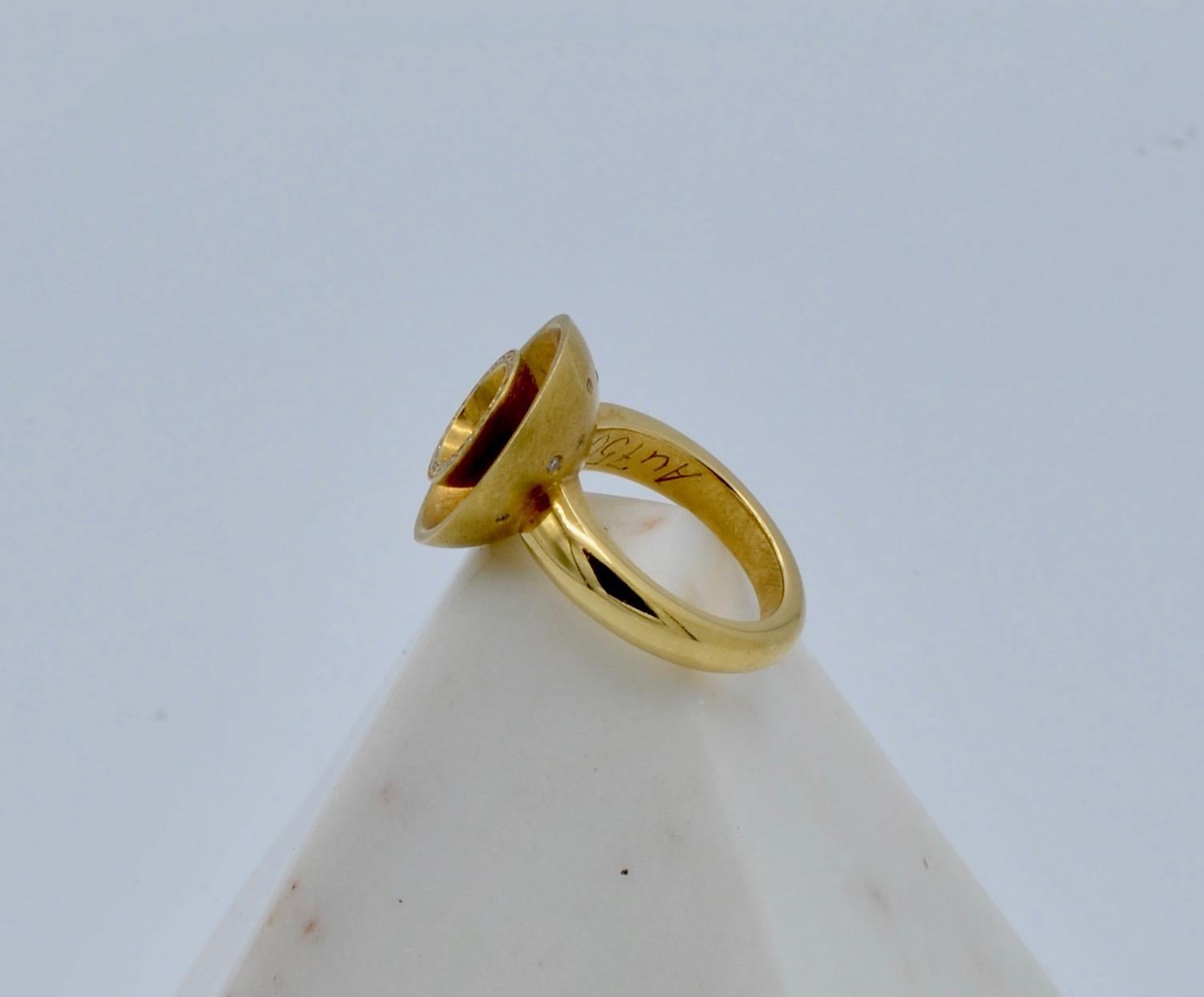 Women's or Men's Kathleen Dughi 18 Karat Gold and diamond Orbit Ring