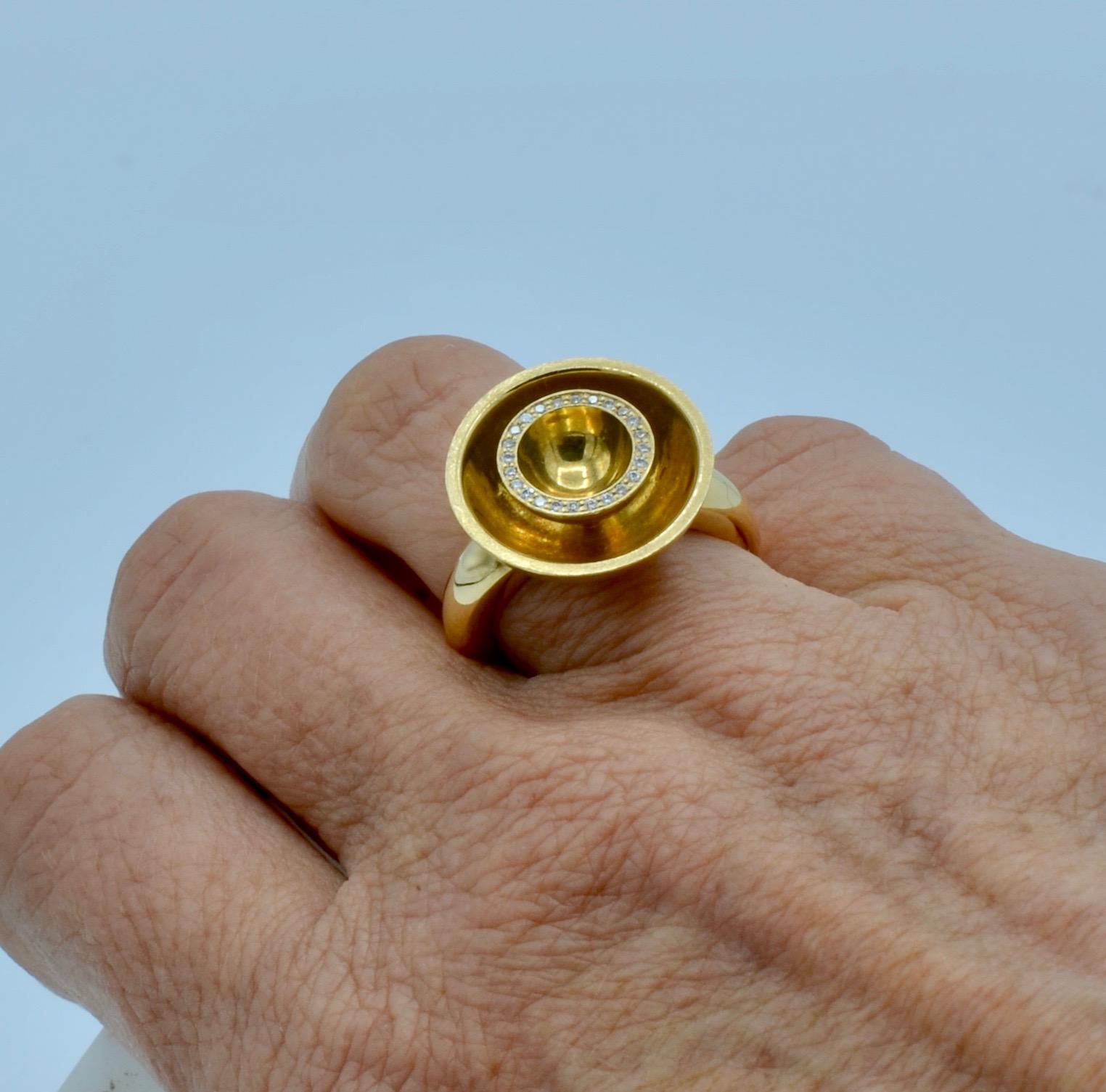 Kathleen Dughi 18 Karat Gold and diamond Orbit Ring 1