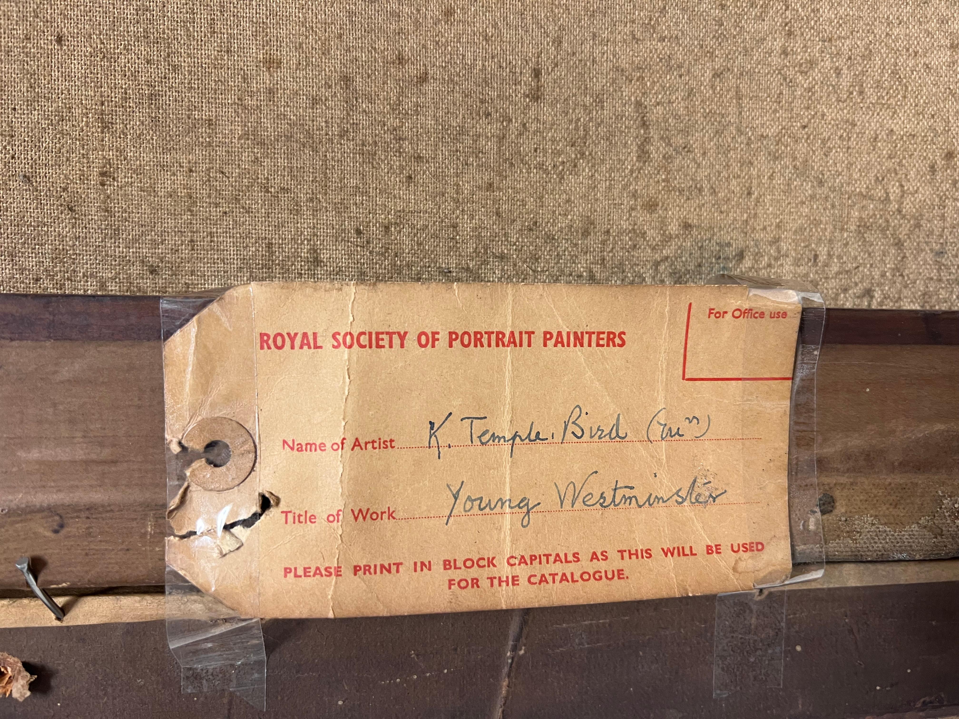 Pittura a olio britannica del 1930 Ritratto di ragazzo della scuola di Westminster in uniforme in vendita 6