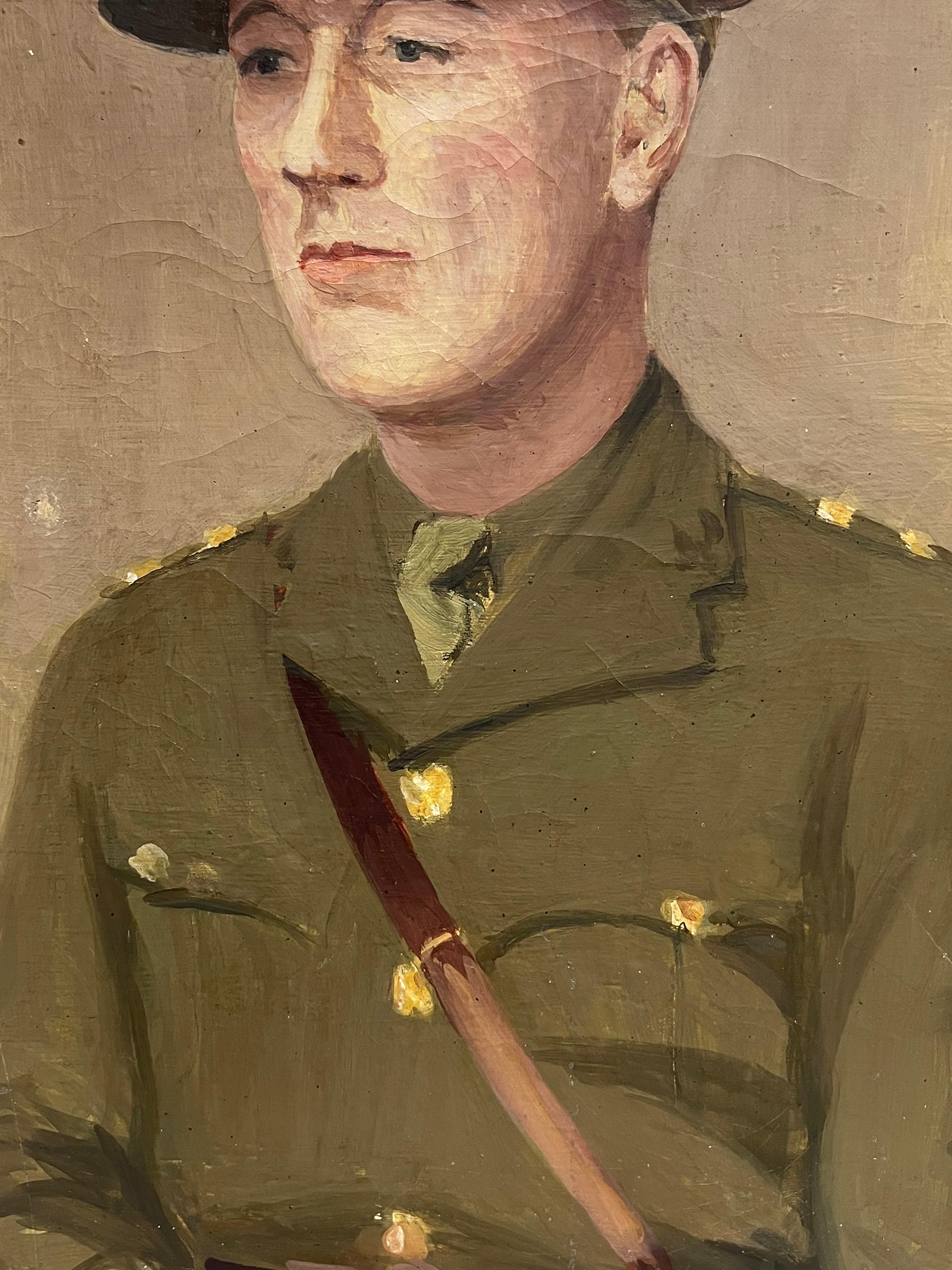 The Army Officer *see notes below
by Kathleen Emily Temple-Bird (British 1879 - 1962)
oil painting on canvas , unframed
canvas: 24 x 18 inches
condition: very good, minor surface scuffs
provenance: private collection, England

Portrait of John