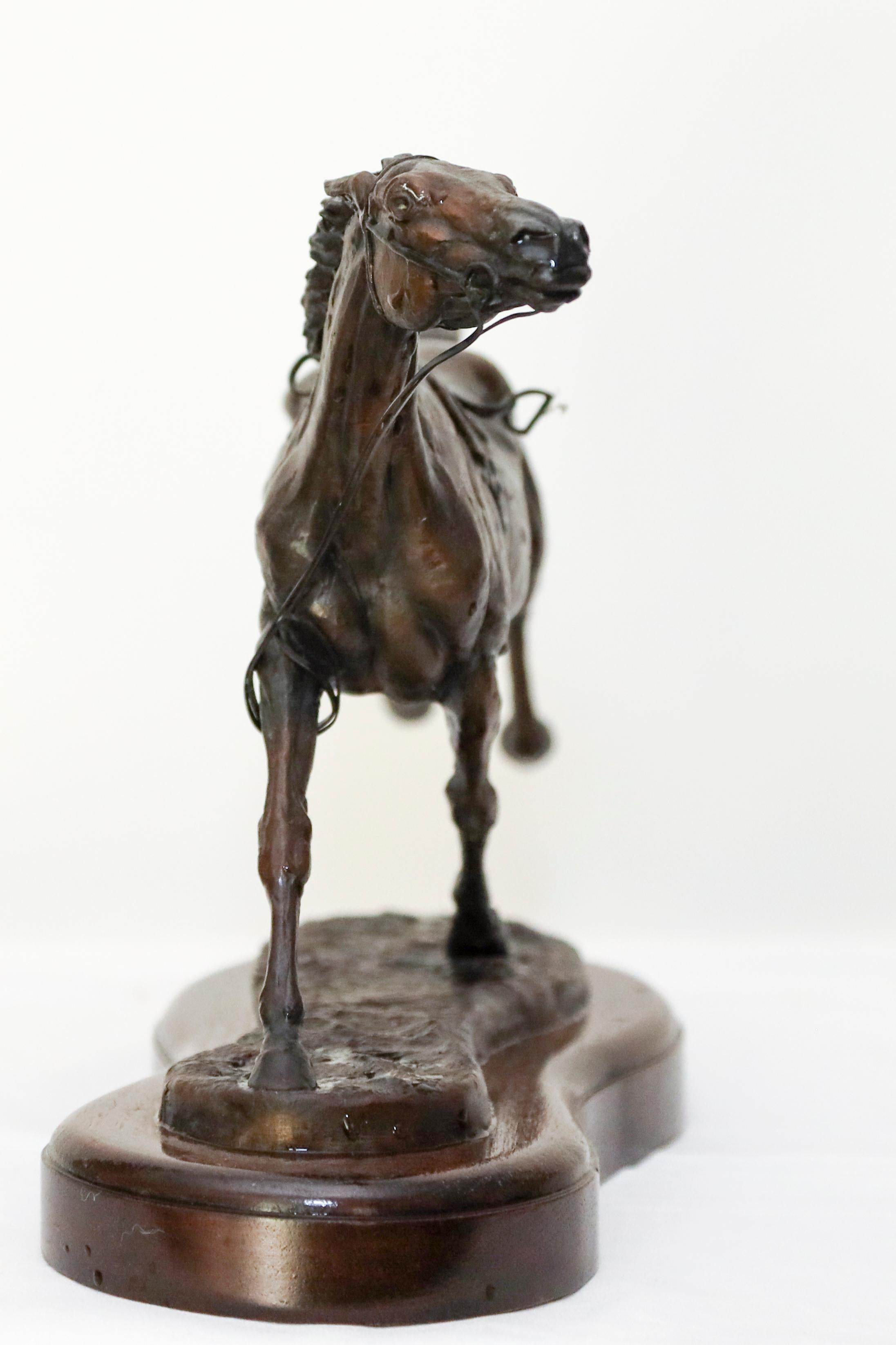 Troublemaker, Bolting Horse without Rider  - Sculpture by Kathleen Friedenberg