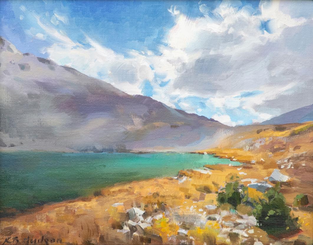Alpine See-Farbe (Impressionismus), Painting, von Kathleen Hudson
