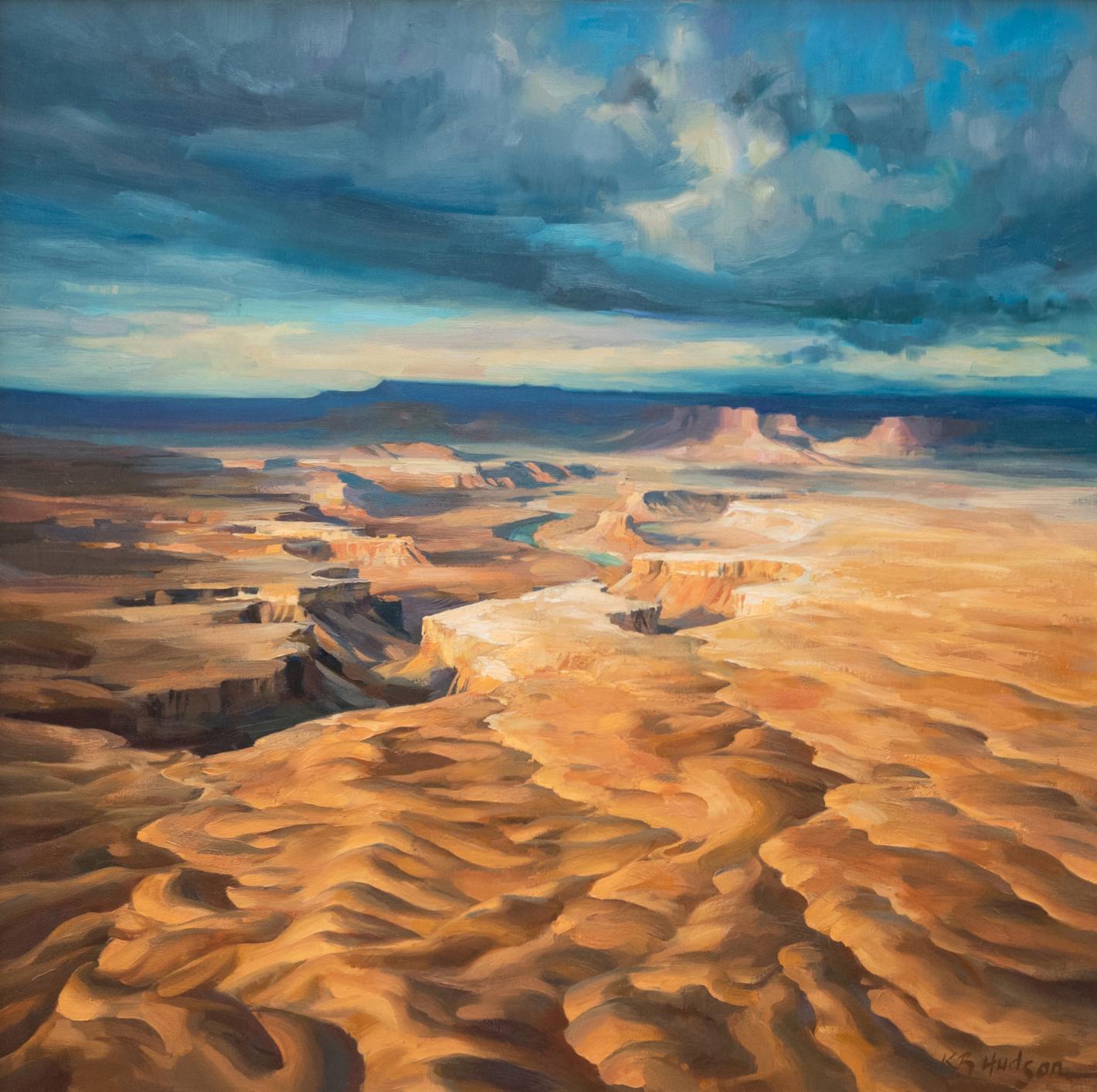 Les formes du terrain - Impressionnisme Painting par Kathleen Hudson