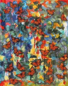 Painted Butterflies Over Plexiglass, "Searching For Sacred"