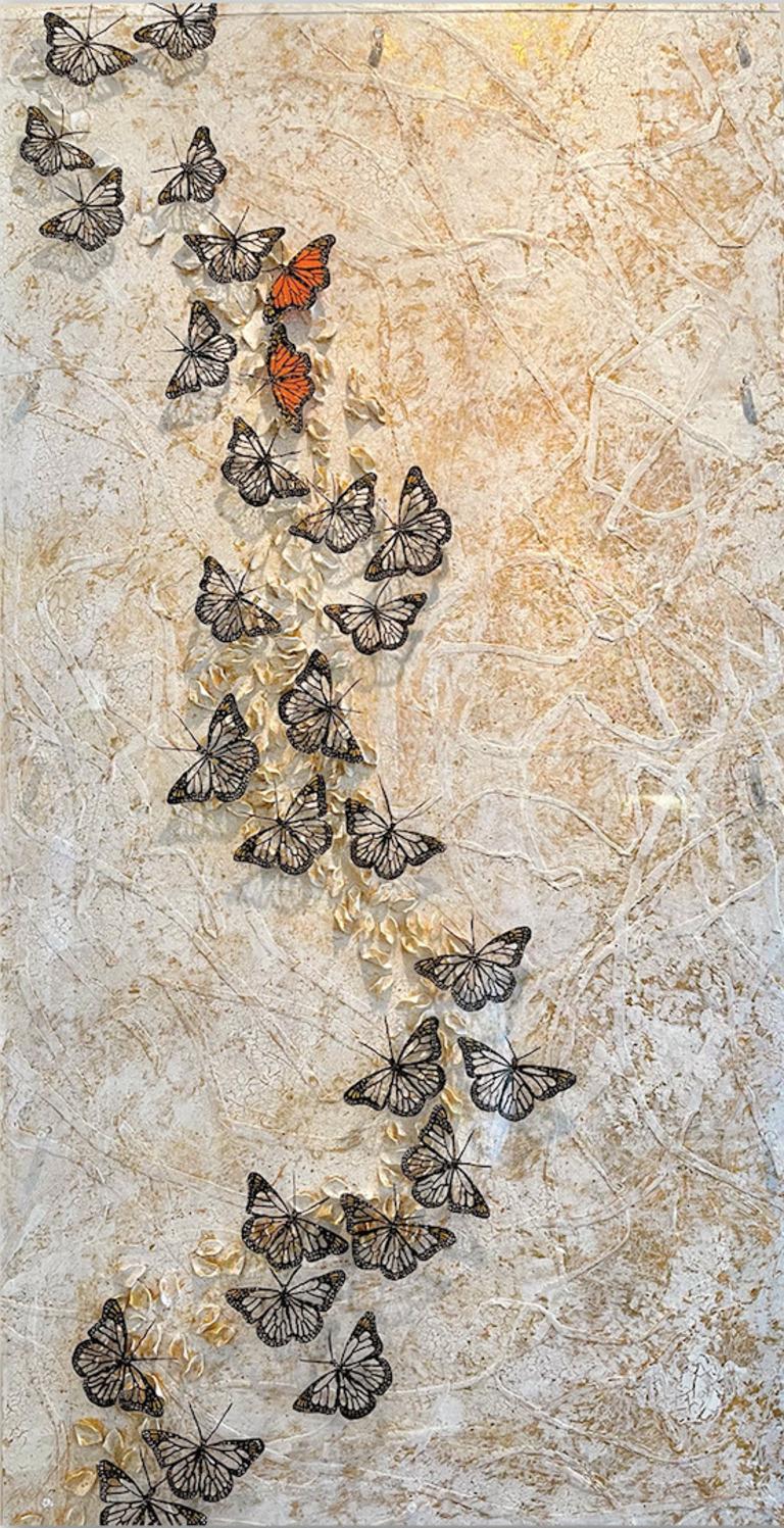 Abstract Butterfly Mixed Media Painting, "Sister Sister" 2021 - Mixed Media Art by Kathleen Kane-Murrell 