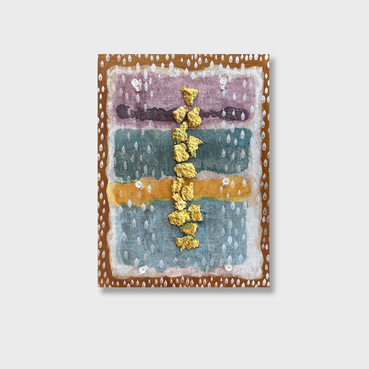 Abstract Painting de Kathleen Kane-Murrell  - Kathleen Kane-Murrell, Composición abstracta en técnica mixta, "Toque de Midas" 2024