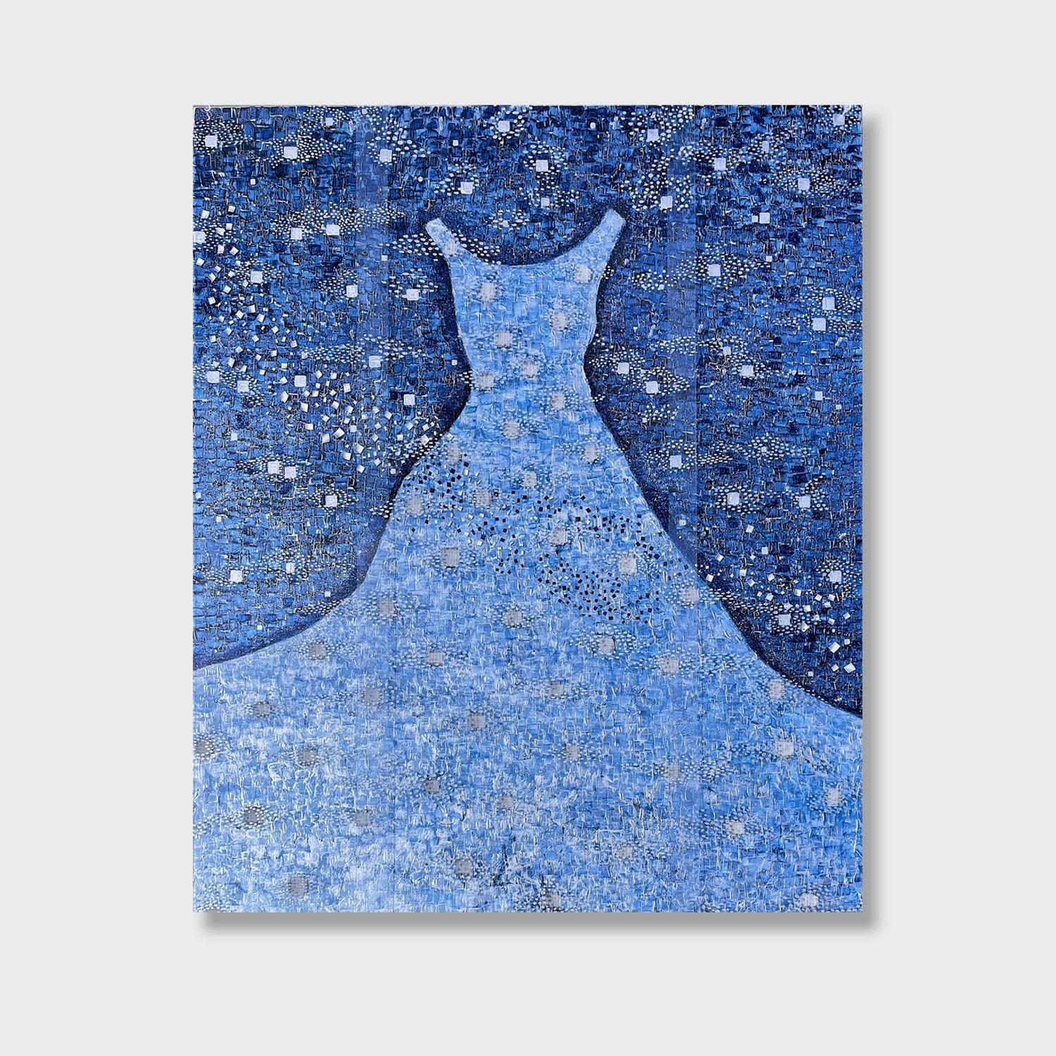 Kathleen Kane-Murrell  Abstract Painting – Kathleen Kane-Murrell, Gemischte Medien-Kleid-Komposition, "Star Gazing" 2025
