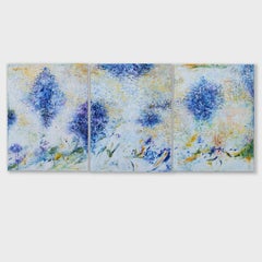 Large Triptych Abstract Expressionistic Painting, "We Three (Triptych)" 2022