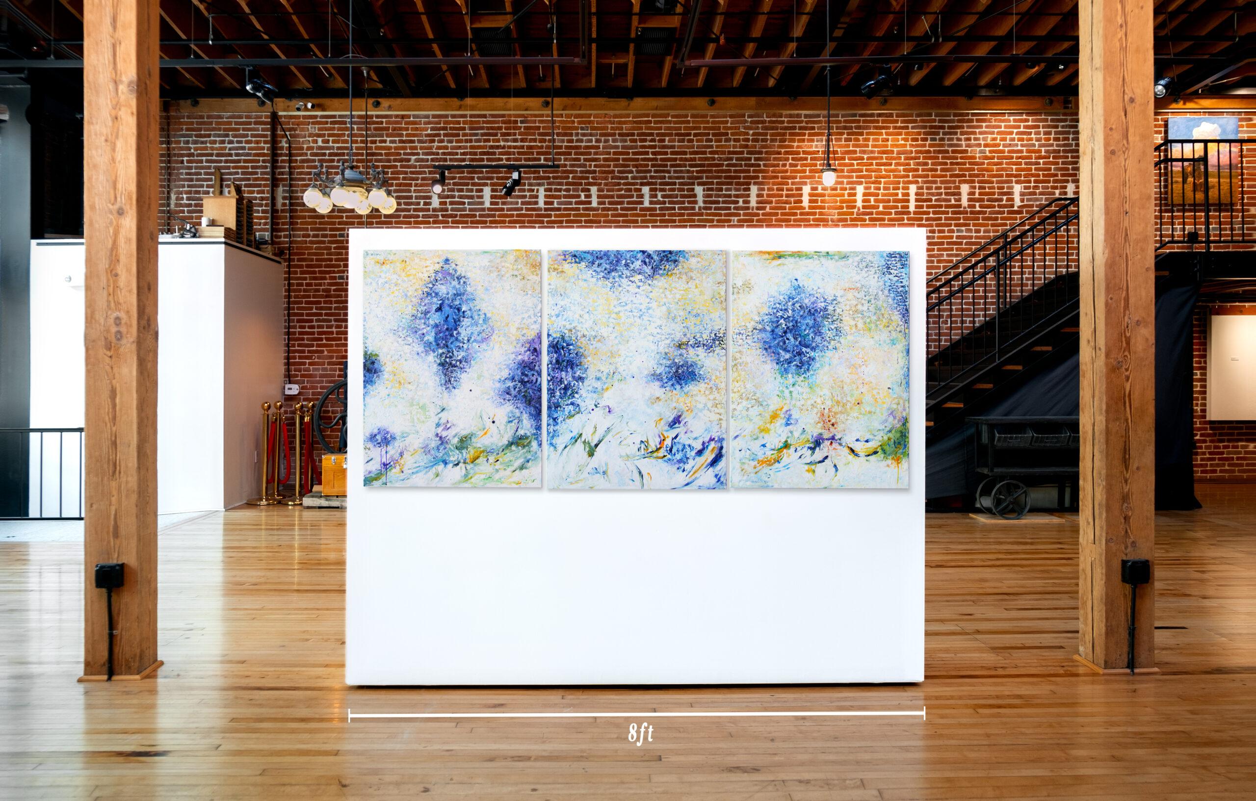 Large Triptych Abstract Expressionistic Painting, 