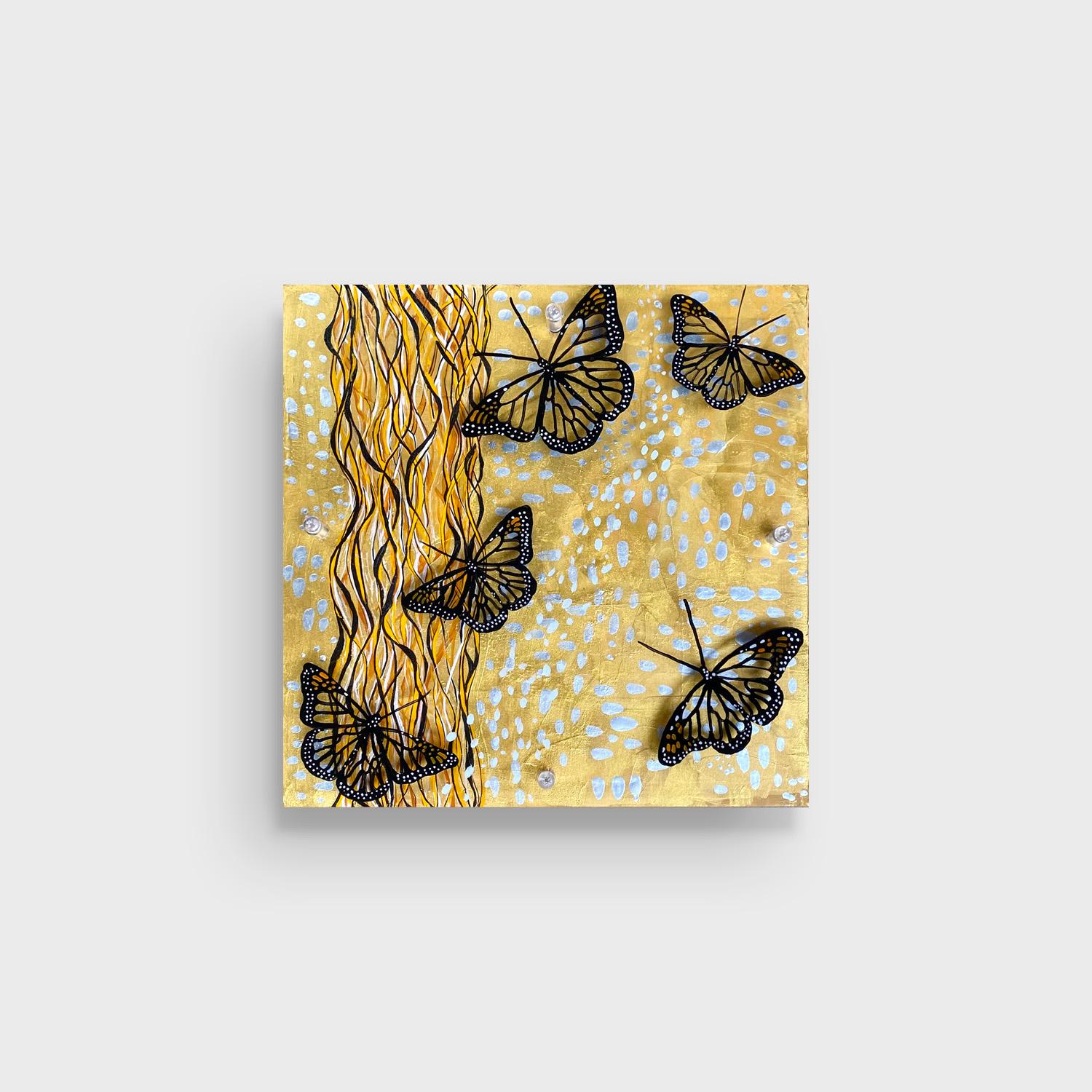 Piccolo quadro astratto con farfalle, 