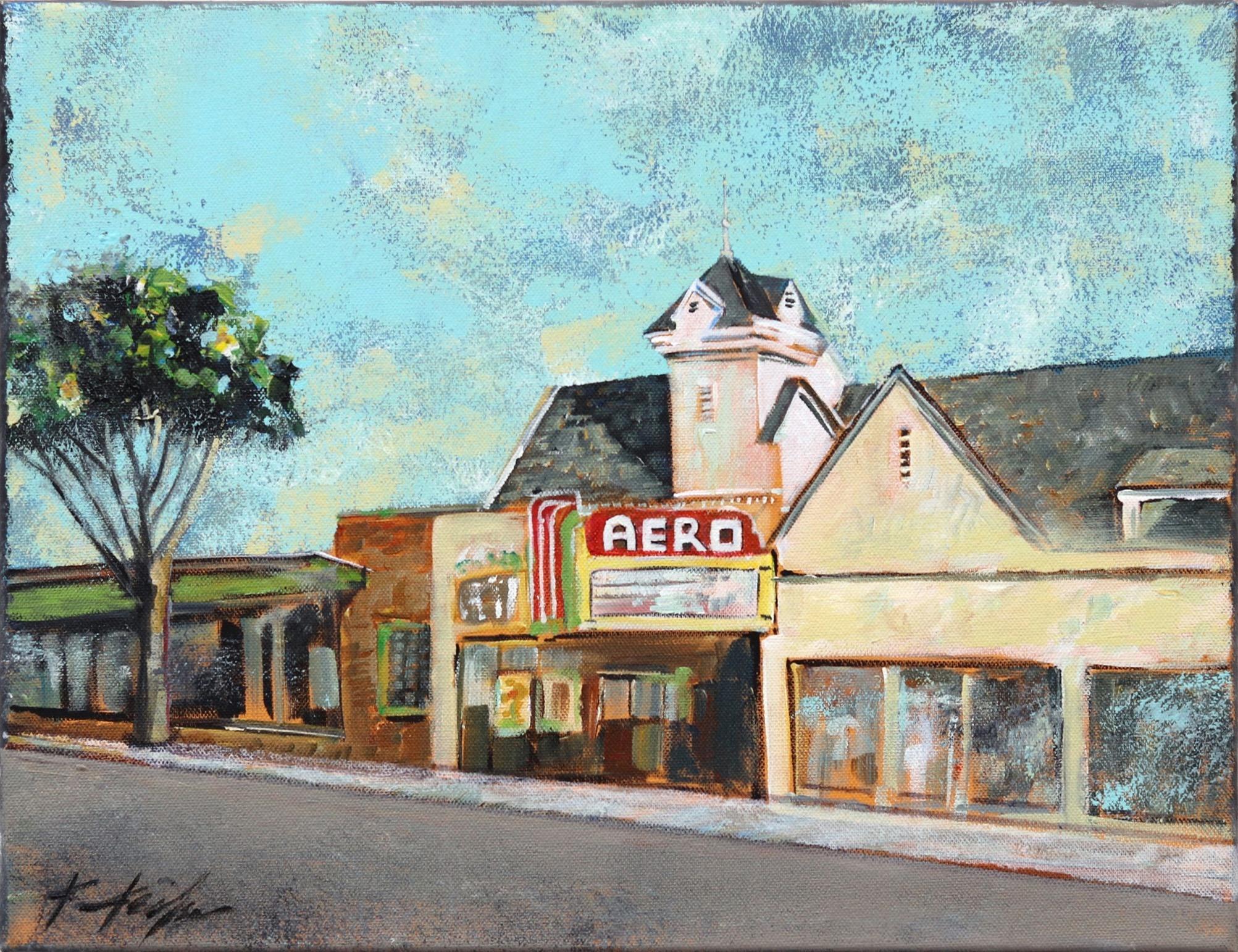 Aeroteatro - Paisaje Original Pintura Estilo Vintage