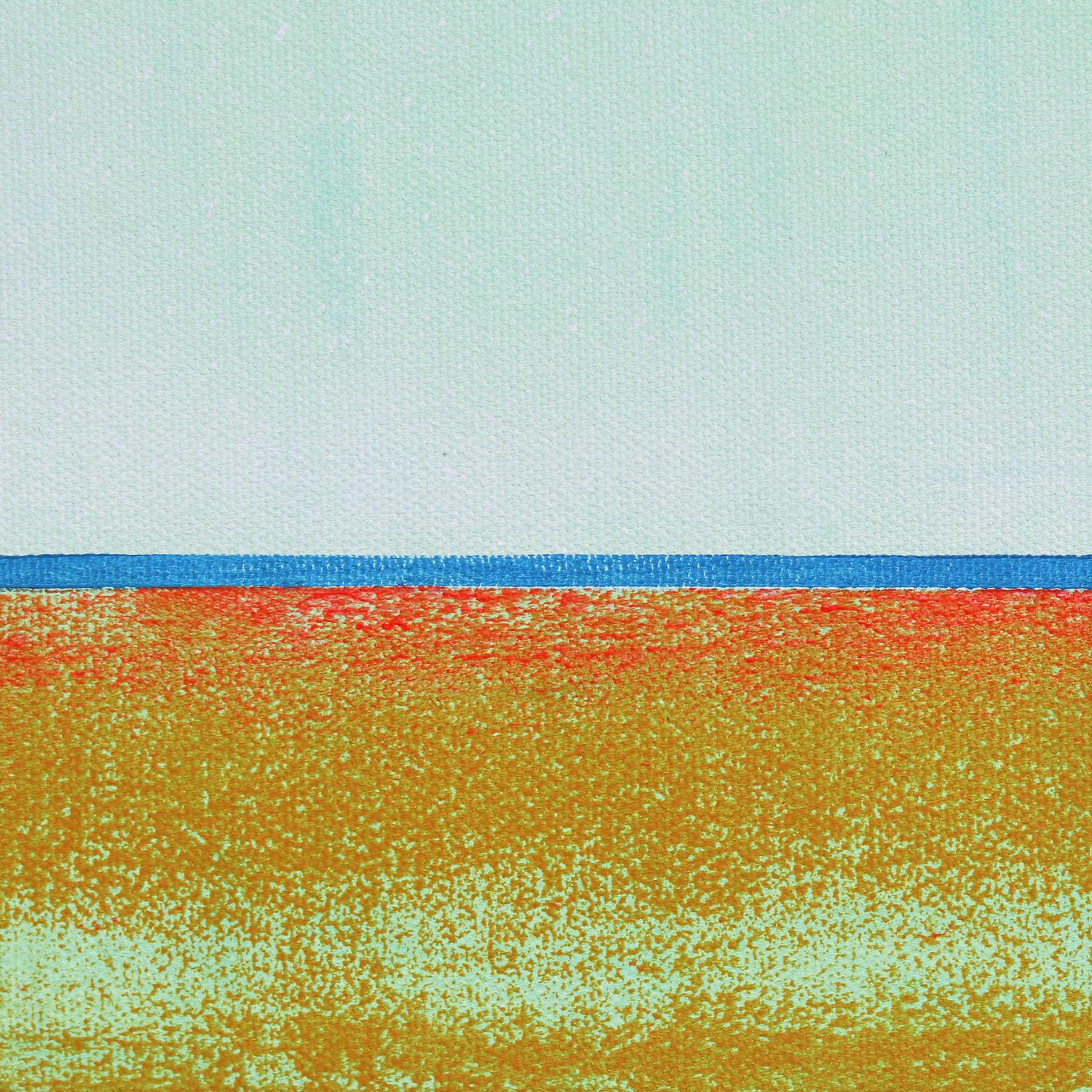 Belleza americana - Colorido puesto de socorrista en la playa Pintura original de paisaje oceánico - Painting Abstracto de Kathleen Keifer