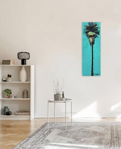 Aqua Alive - Blue Palm Tree Landscape Pop Art Original Painting