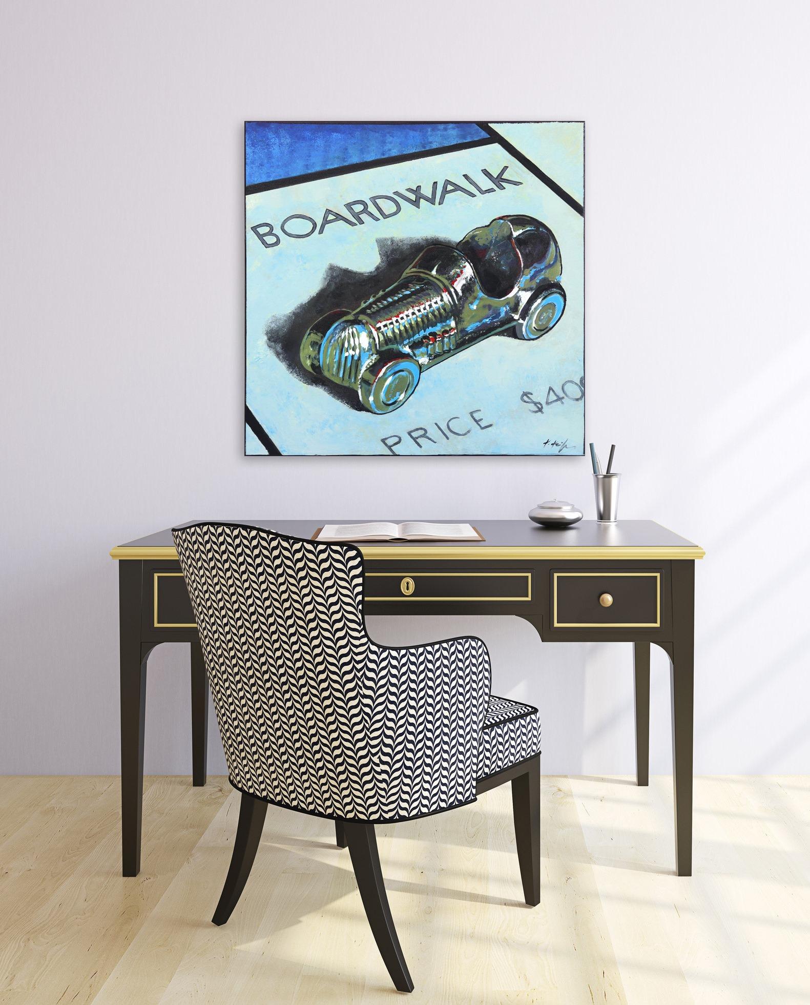 Boardwalk Blue Racecar - Pop Art Painting by Kathleen Keifer