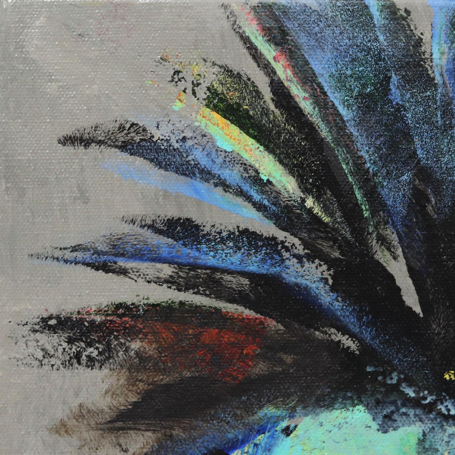 Gris damassé - Impressionnisme américain Painting par Kathleen Keifer