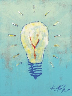 Electric Dreams - Lightbulb Bright Playful Original Painting