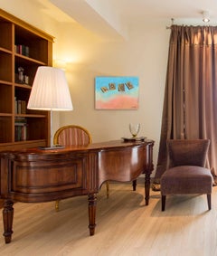 Schwebende Liebe in einem rosa Himmel