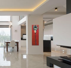 Forever Sunset - Large Palm Tree Red Original Landscape Painting California Art