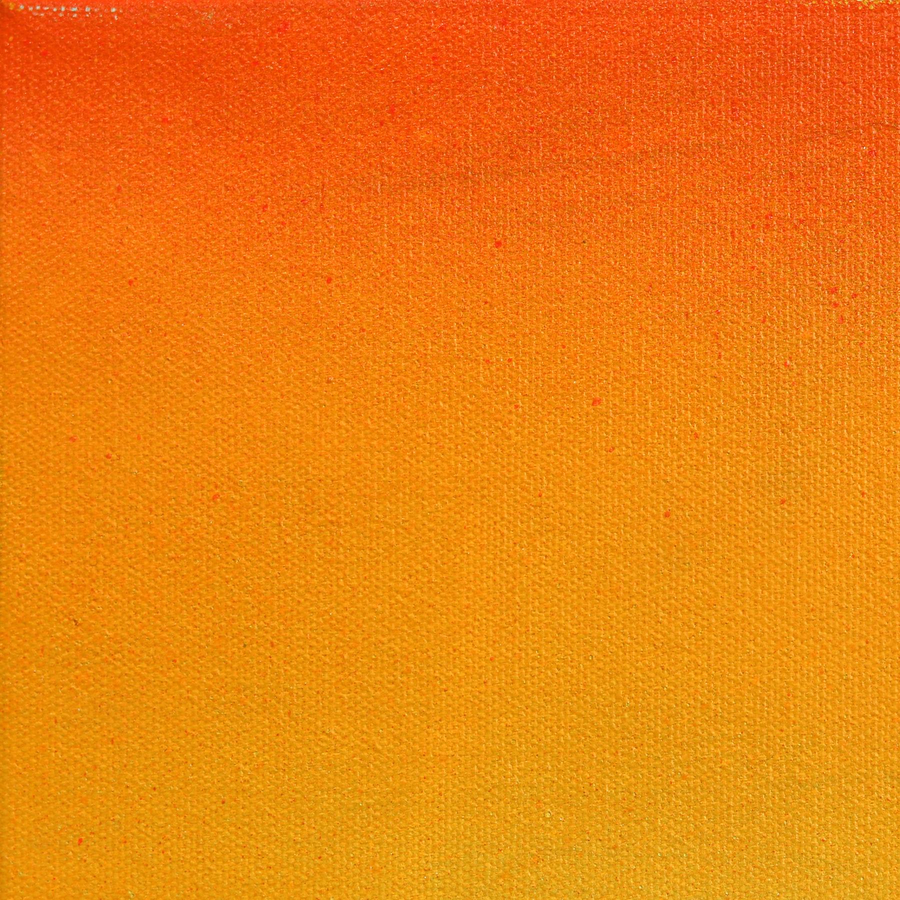 Lala Land II - Orange Vibrant Sunset Lifeguard Stand on Beach - Peinture originale - Abstrait Painting par Kathleen Keifer