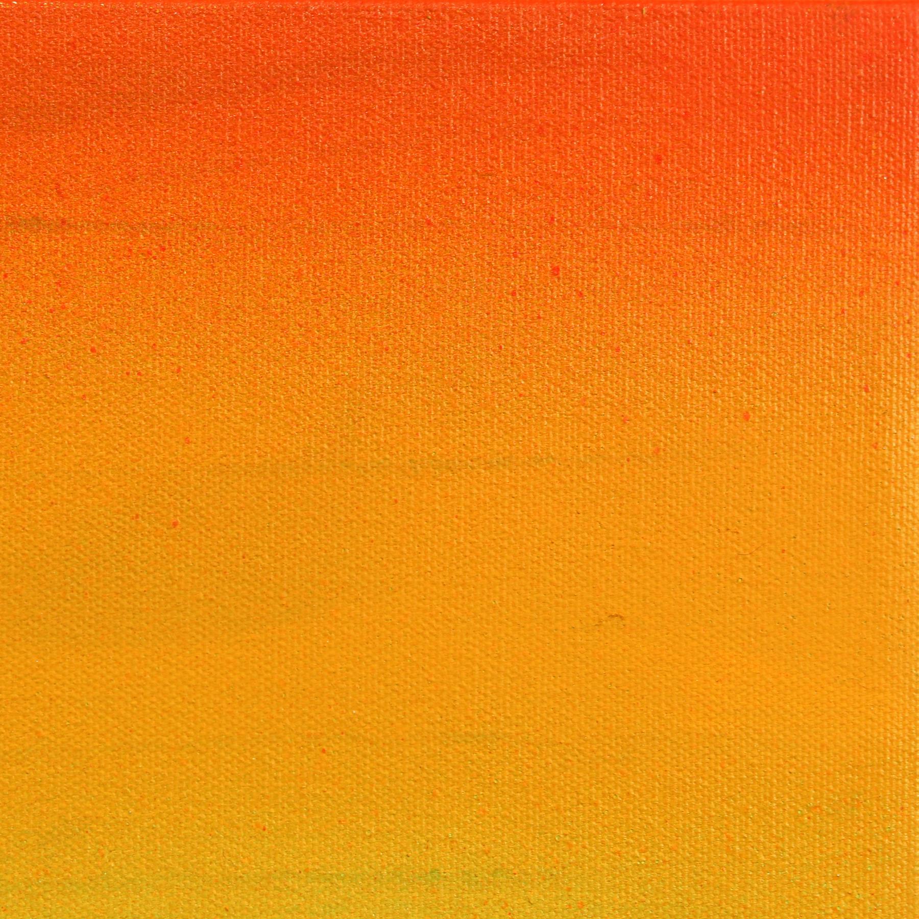 Lala Land II - Orange Vibrant Sunset Lifeguard Stand on Beach - Peinture originale en vente 1