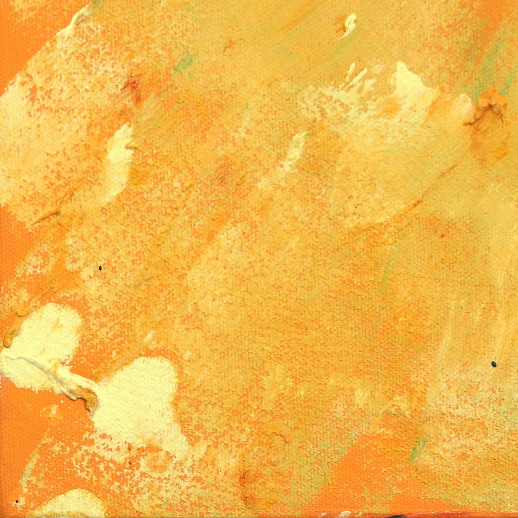 Lemon Sizzle Palm - Orange Abstract Painting by Kathleen Keifer