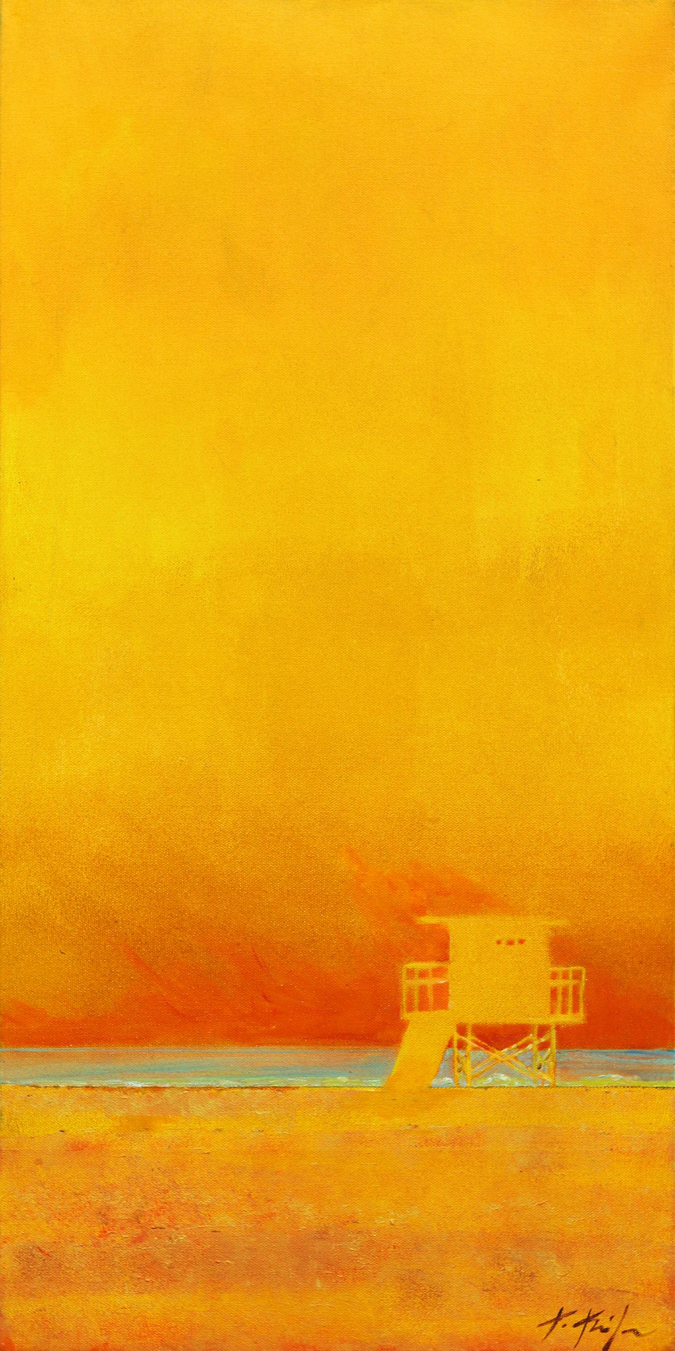 Kathleen Keifer Landscape Painting - Mellow Yellow Sunset