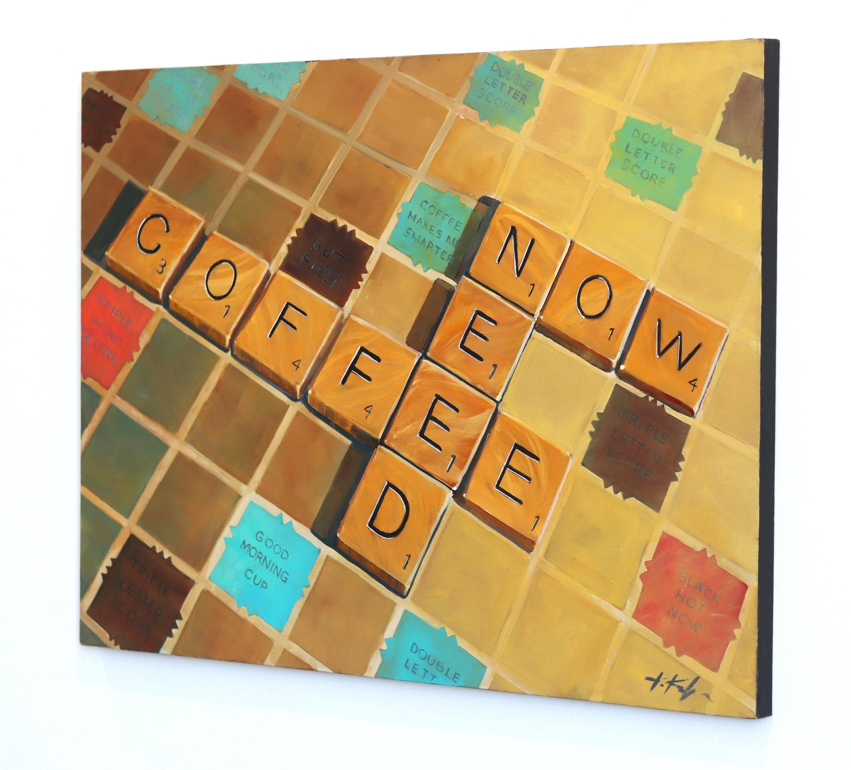Need Coffee Now - Brown Interior Painting by Kathleen Keifer