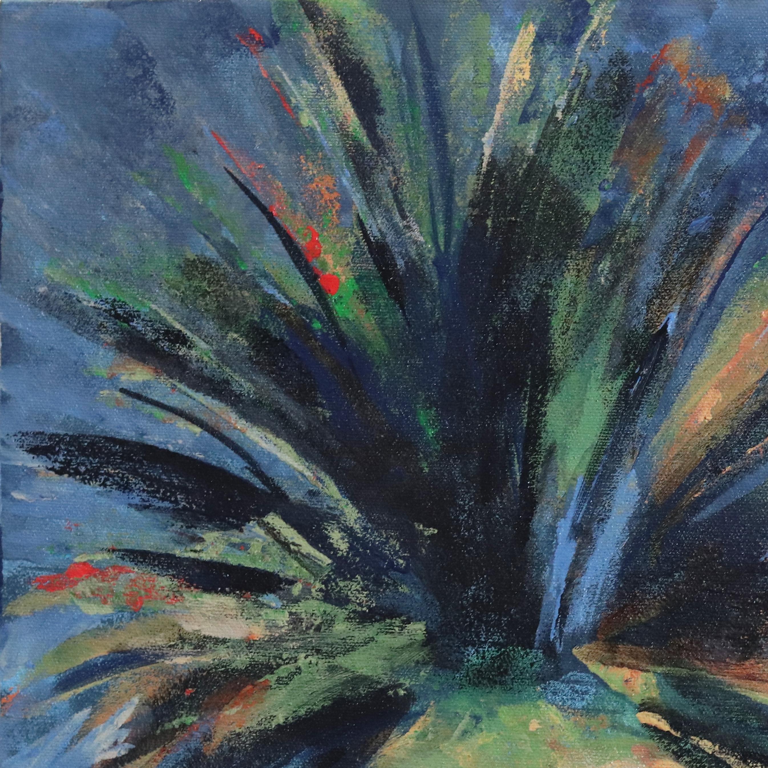 Ocean Palm (Fotorealismus), Painting, von Kathleen Keifer