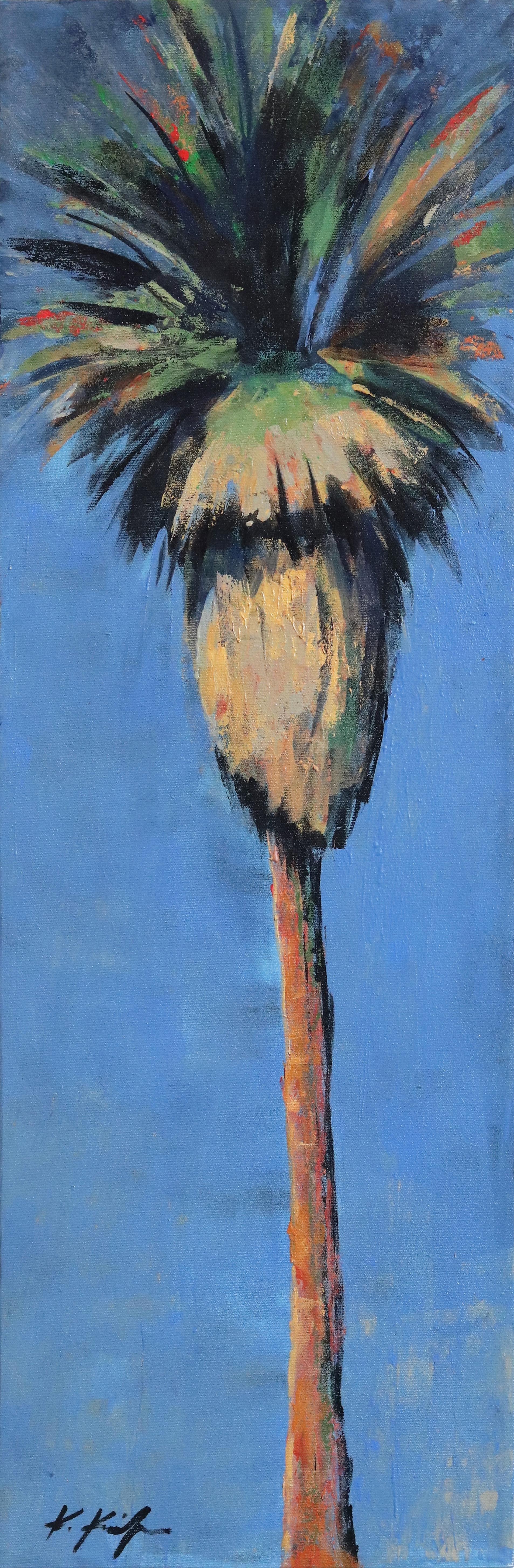 Kathleen Keifer Landscape Painting – Ocean Palm