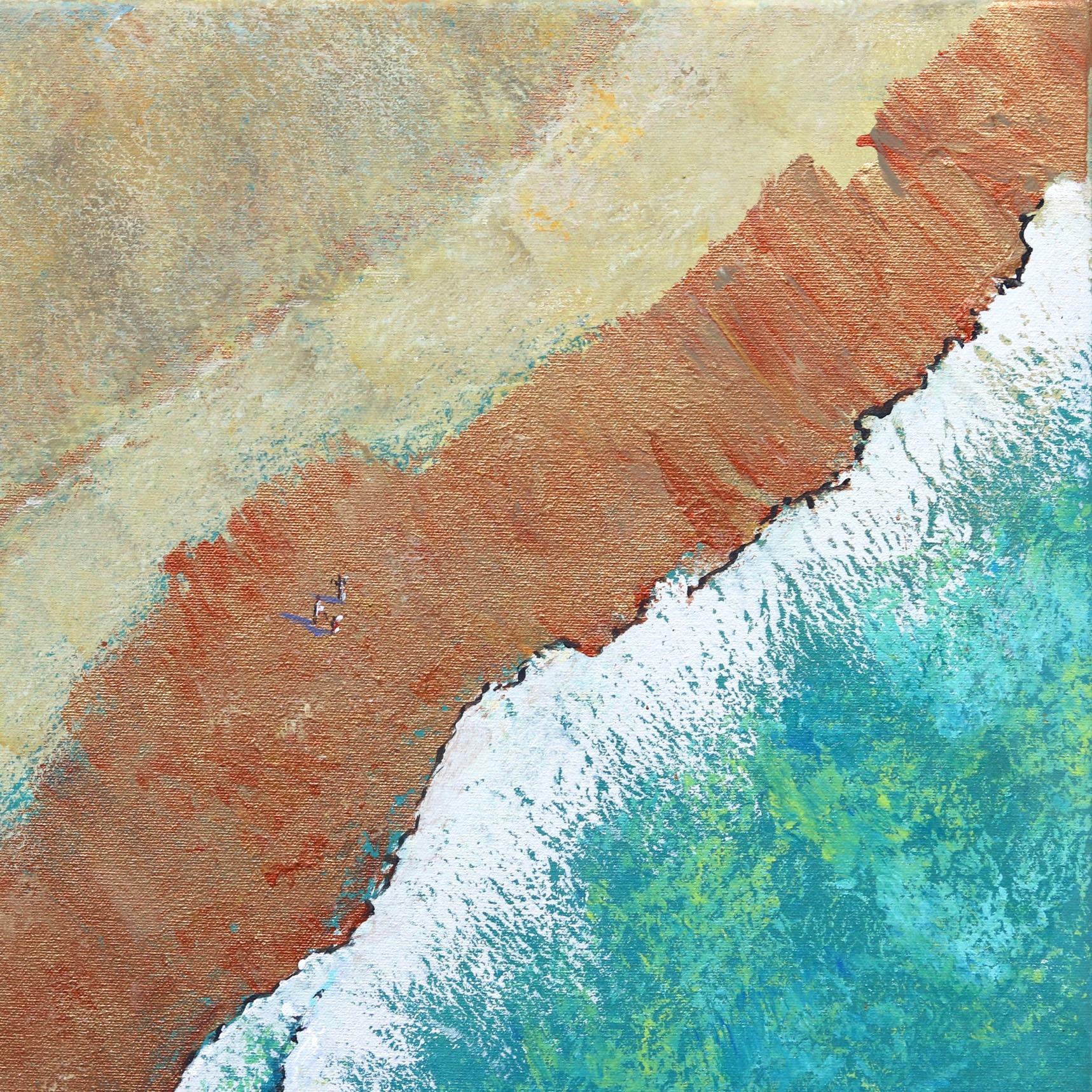 Over The Beach - Beige Animal Painting by Kathleen Keifer