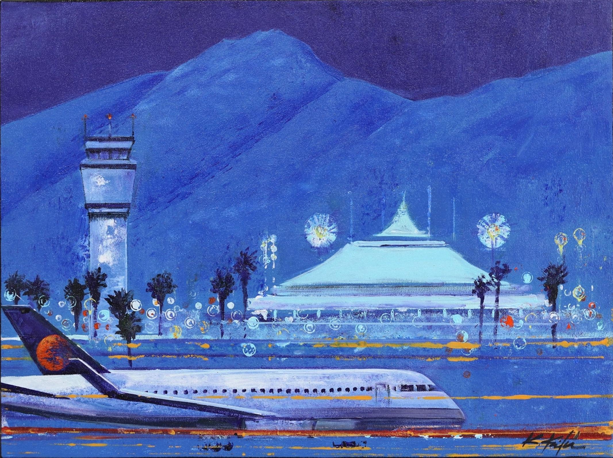 Kathleen Keifer Landscape Painting - Palm Springs Airport