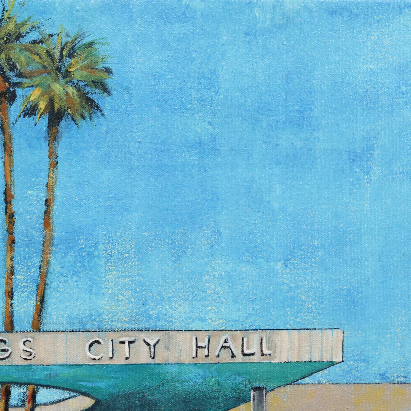 Palm Springs City Hall - American Impressionist Painting by Kathleen Keifer