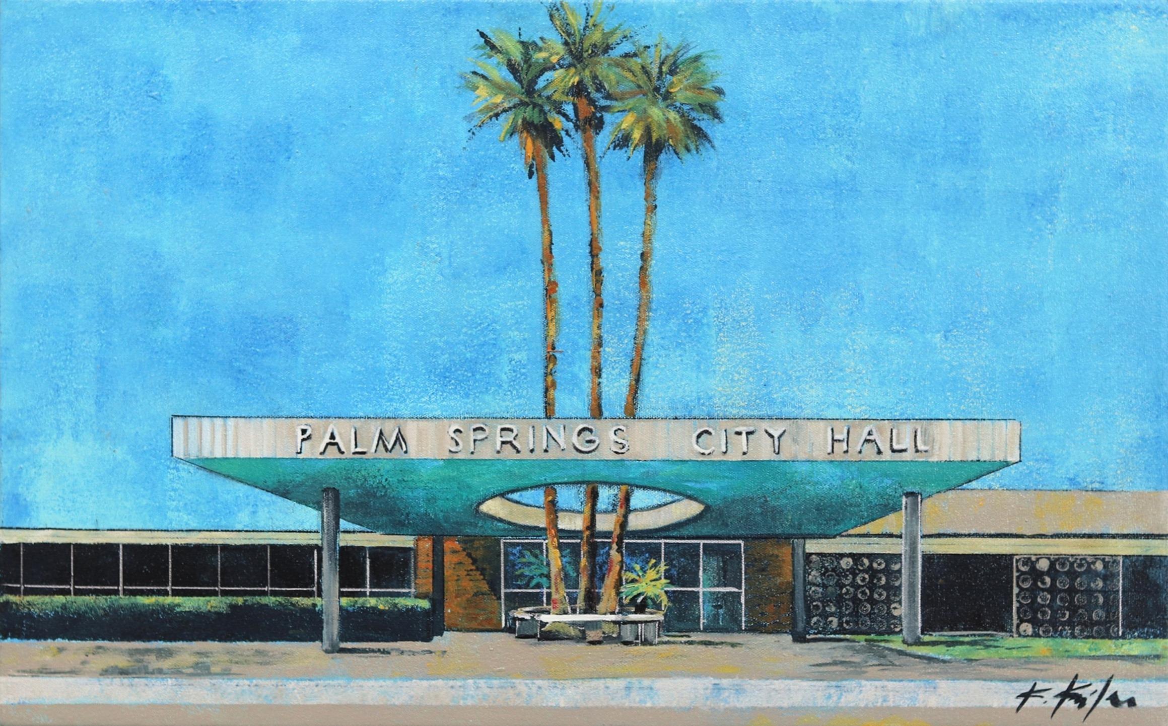 Kathleen Keifer Landscape Painting - Palm Springs City Hall