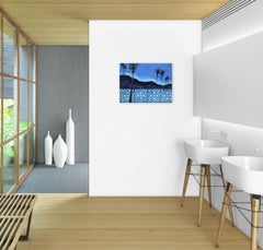 Palm Springs Night - Blue Landscape Original Painting California Artwork